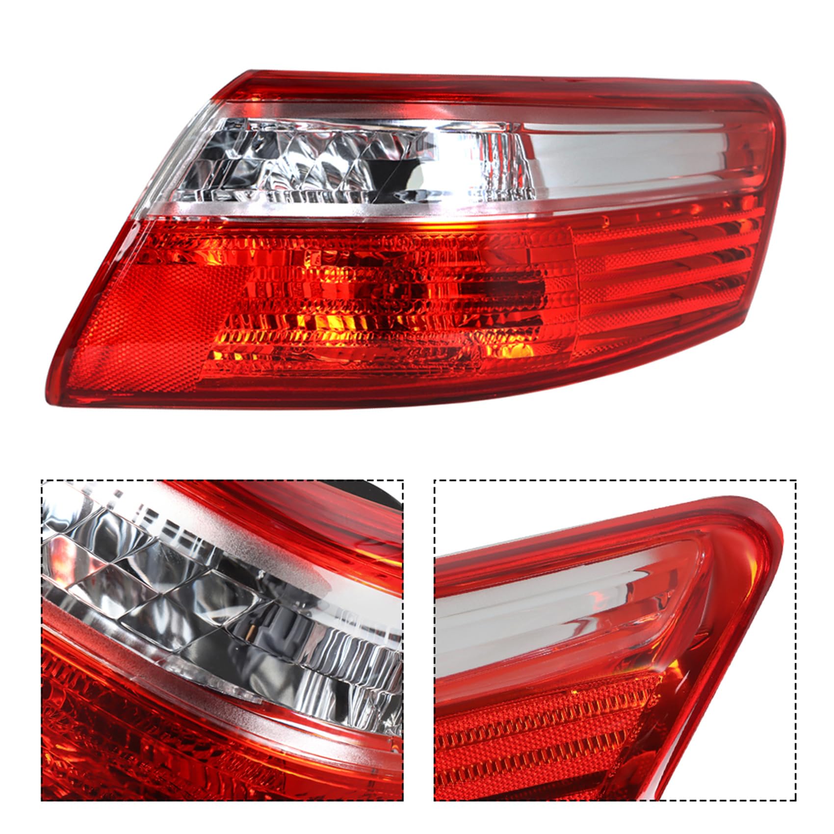2007-2009 Toyota Camry Replacement Tail Lights - LH+RH Pair (Driver & Passenger Side) - OEM Style LED Rear Outer Light Assembly - Perfect for Night Driving & Car Restoration Projects