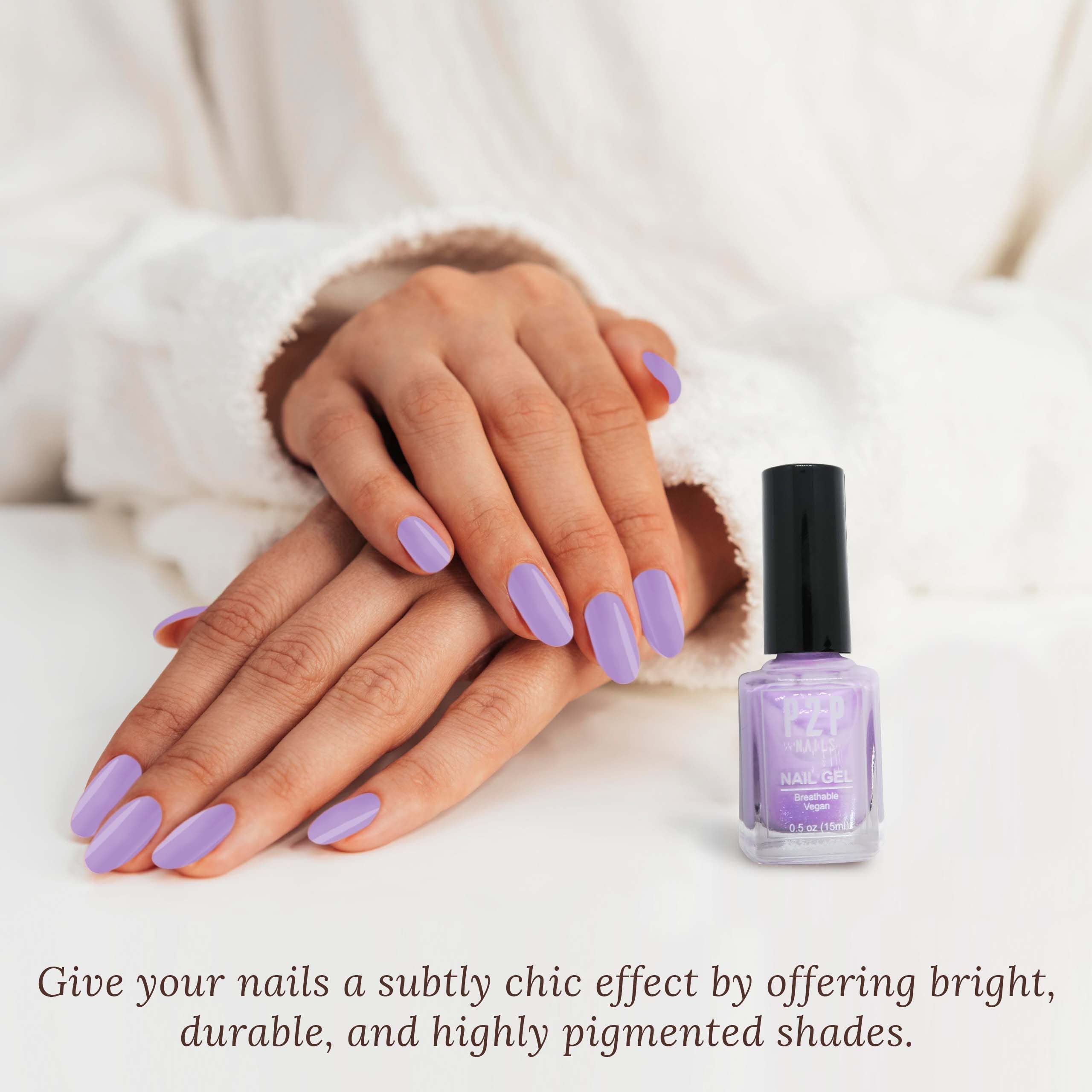 Vegan Purple Nail Gel Polish - Quick Dry, Smooth Texture, Natural Shine & Scratch Free - Vibrant Colors Gel Nail Polish (Thistle) for Manicures, Pedicures & Nail Art Designs