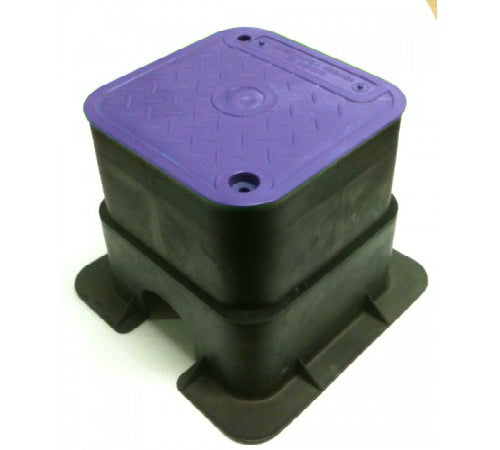 HR909 8VBRW Residential Square Purple Valve Box - 150mm Top x 215mm Deep - Durable Underground Utility Access Cover for Irrigation & Plumbing Systems - Perfect for Lawn, Garden & Landscape Maintenance