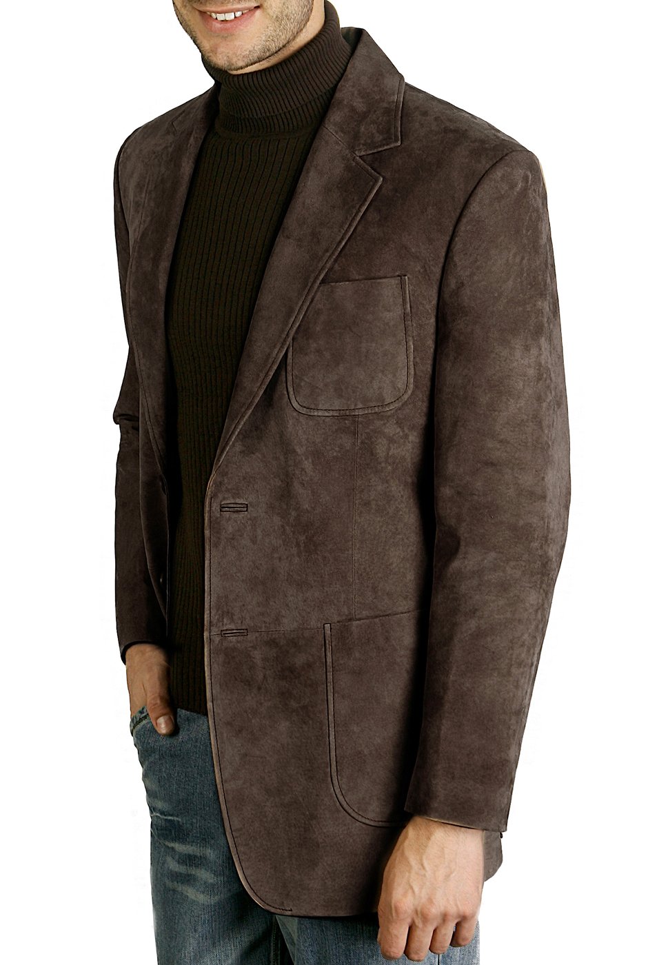 BGSD Men's Steve 2-Button Suede Leather Blazer Sport Coat Jacket - Slim Fit Formal Wear for Business, Weddings & Office (Big & Tall, Short Sizes Available) - Perfect for Professional Events, Date Nights & Special Occasions