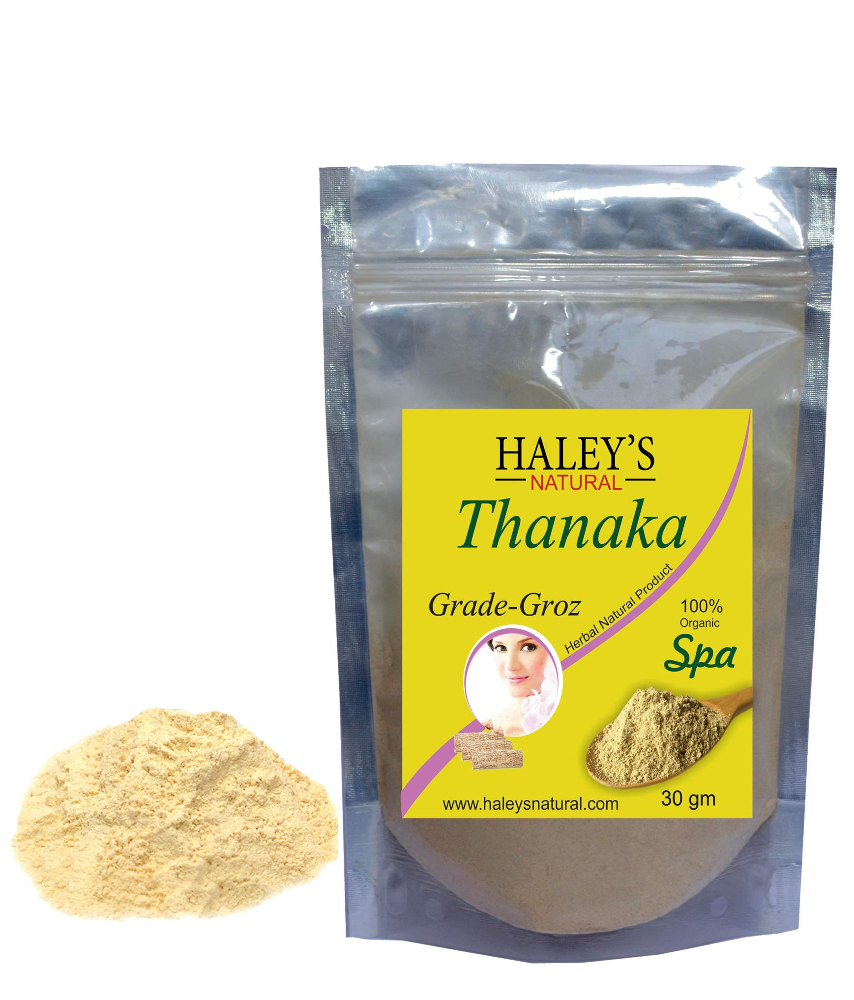 **Haley's Natural Thanaka Powder - 30g for Permanent Hair Removal, Anti-Acne, Anti-Aging & Skin Whitening | Exfoliating Scrub, Sunscreen & Face Mask | Perfect for Daily Skincare & Spa Treatments**