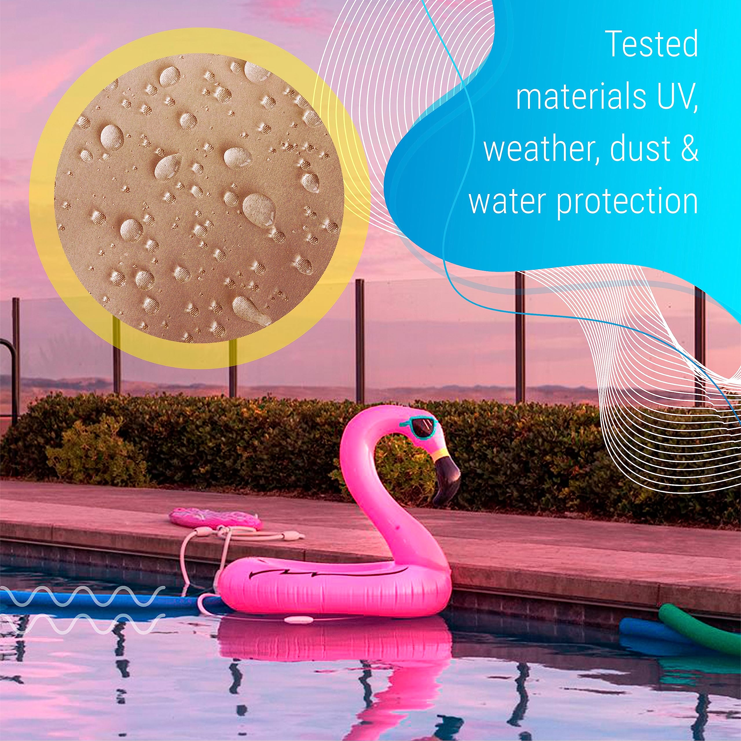 Heavy Duty Waterproof Solar Pool Cover for Inground Pools - 20FT Reel System | Keep Your Pool Clean & Warm Year-Round | Perfect for Backyard, Vacation Homes & Commercial Pools