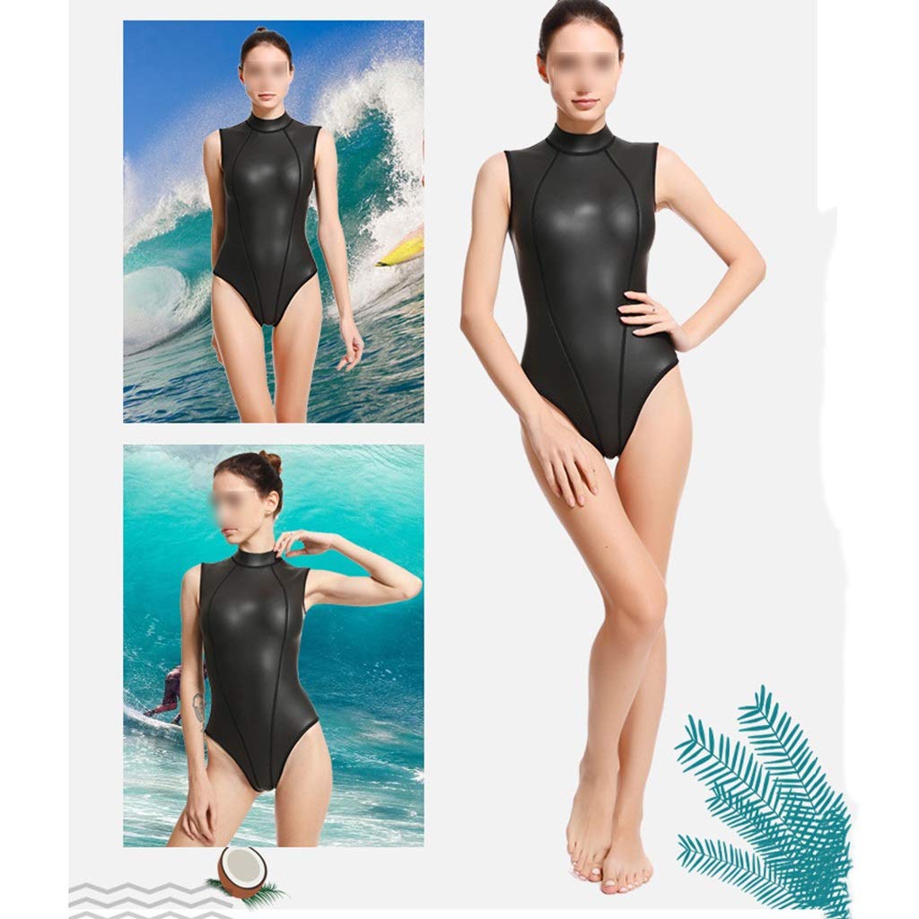 Women's One-Piece Sleeveless Wetsuit - 3mm Neoprene Thermal Surf & Snorkeling Swimsuit - Waterproof Quick-Dry Swimwear for Surfing, Diving & Beach Activities