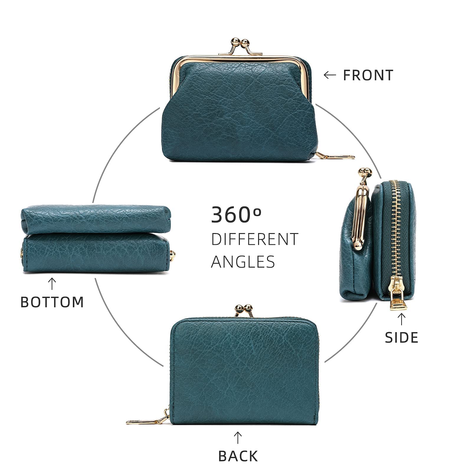 2 in 1 RFID Blocking Wallet & Coin Purse - Slim Credit Card Holder with Zipper Closure - Cute Travel Pouch for Women (Perfect for Everyday Use, Travel & Shopping)