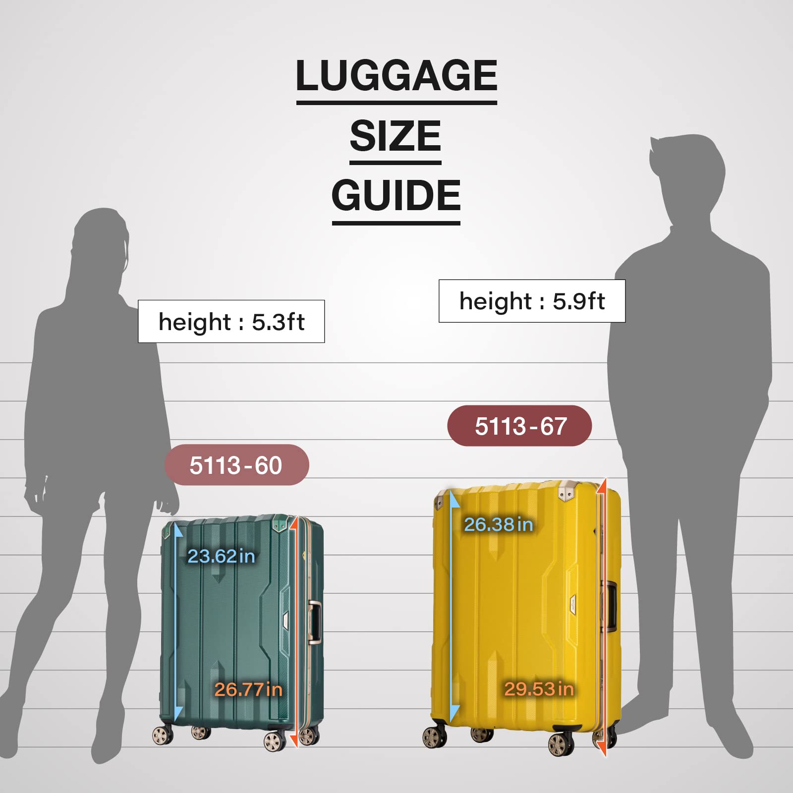 LEGEND WALKER SPATHA 27-Inch Aluminum Frame Checked Luggage - Lightweight Durable Suitcase for Travel, Yellow (5113-60-YE) | Perfect for International Flights & Long Trips