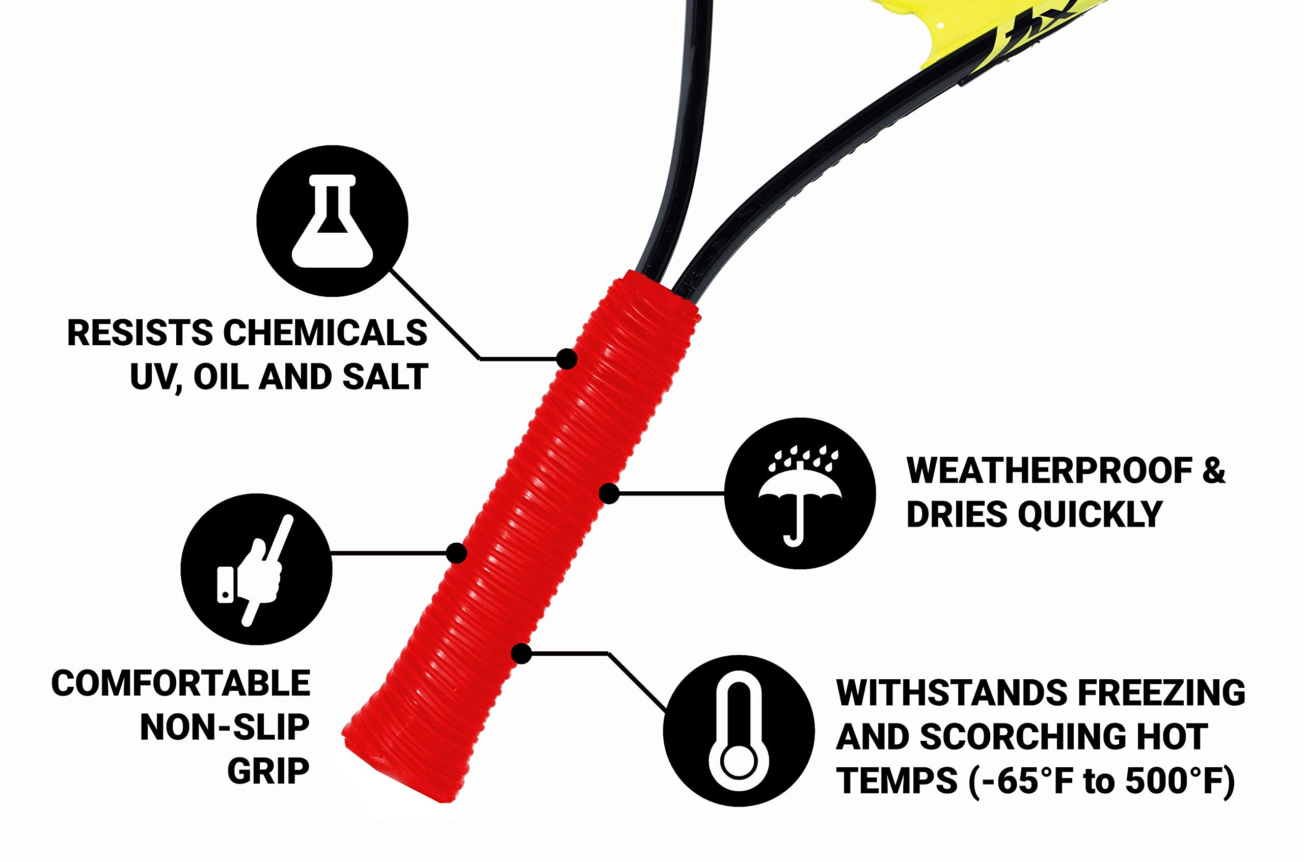 Non-Slip Silicone Rubber Grip Wrap for Tool Handles, Dumbbells & Sports Equipment - 1.7mm Thick Anti-Sweat Tape - Perfect for DIY Projects, Gym Workouts & Outdoor Activities