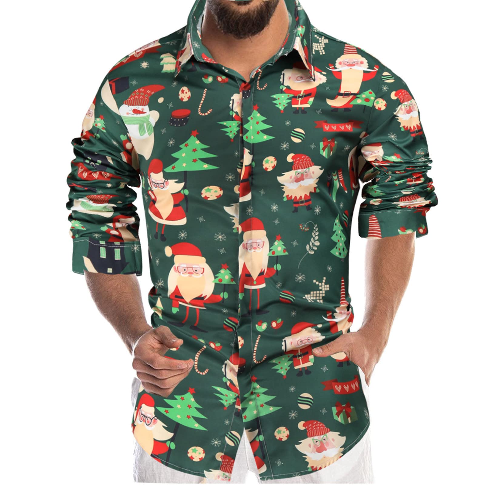 Stylish 3D Printed Men's T-Shirts - Cool Digital Graphic Tees for Casual Wear & Christmas Gifts | Fashionable Lapel Blouse for Everyday Outfits, Parties, and Holiday Events