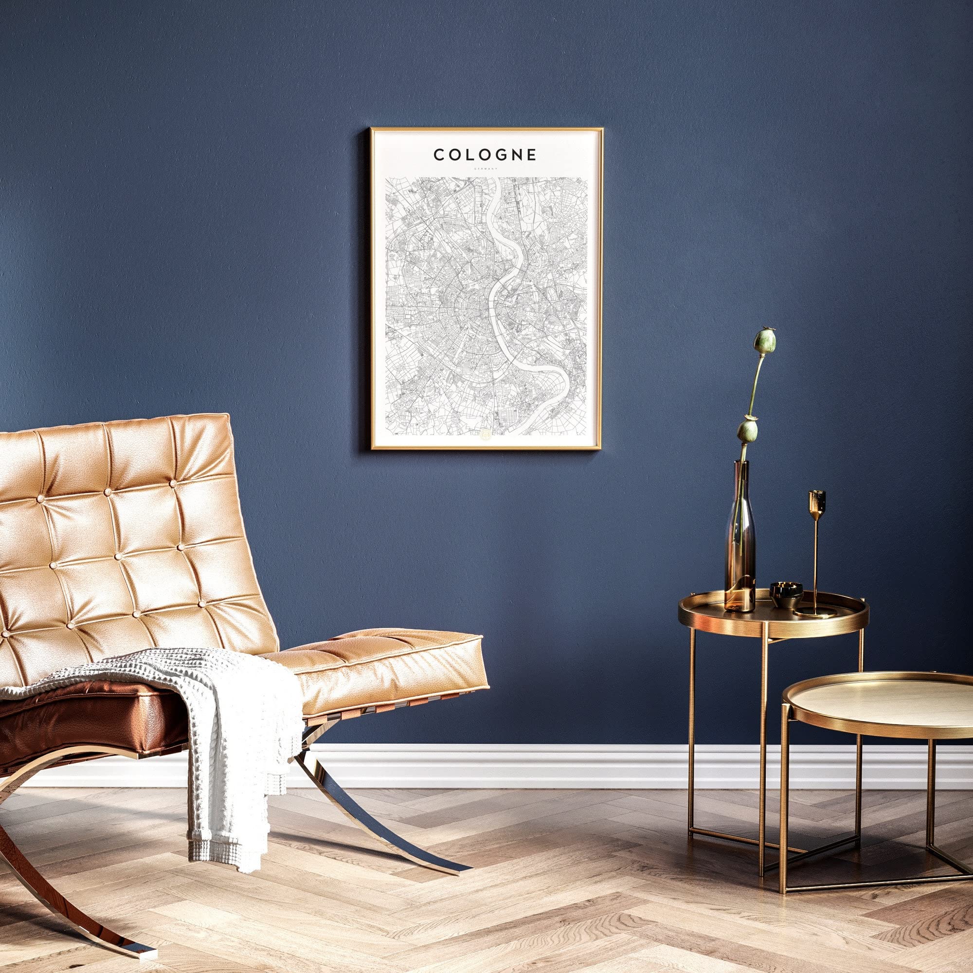 MG Global Cologne Germany Map Poster - Minimalist City Line Art Print for Home & Office Decor (11x17, 16x24, 24x36 Inches) - Perfect for Living Room, Bedroom or Gift Idea