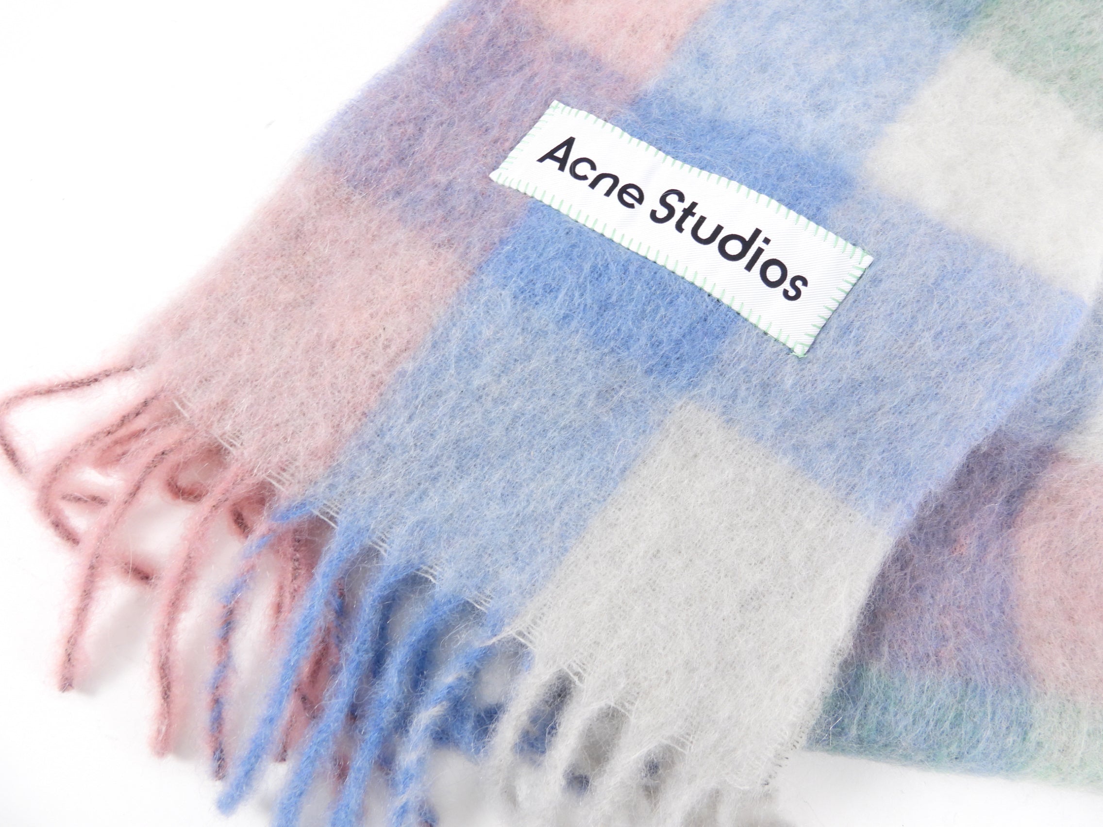 Acne Studios Mohair Check Fringe Scarf - Warm Winter Fashion Accessory for Women & Men | Perfect for Cold Weather, Outdoor Activities & Stylish Outfits