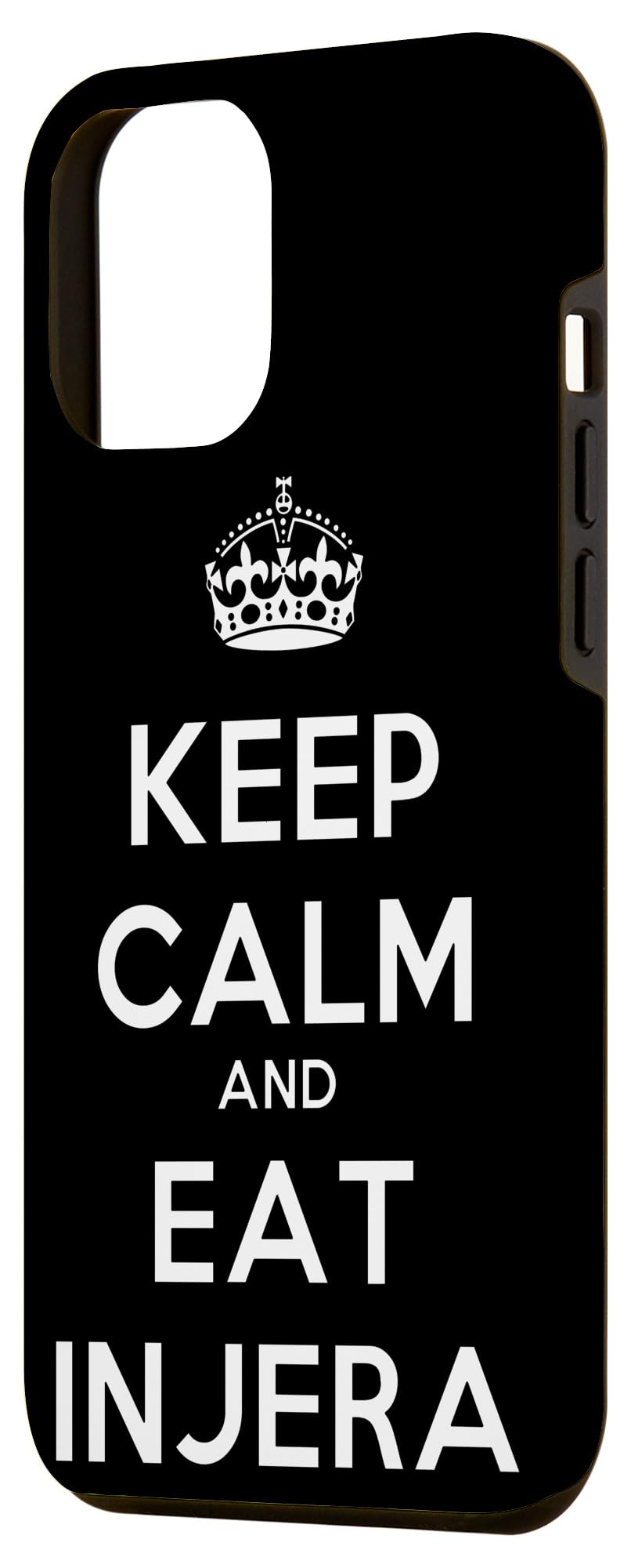 iPhone 12 Pro Max Case - Premium Protective Cover with 'Keep Calm and Eat Injera' Ethiopian Habesha Design | Perfect for Daily Use, Travel & Cultural Enthusiasts
