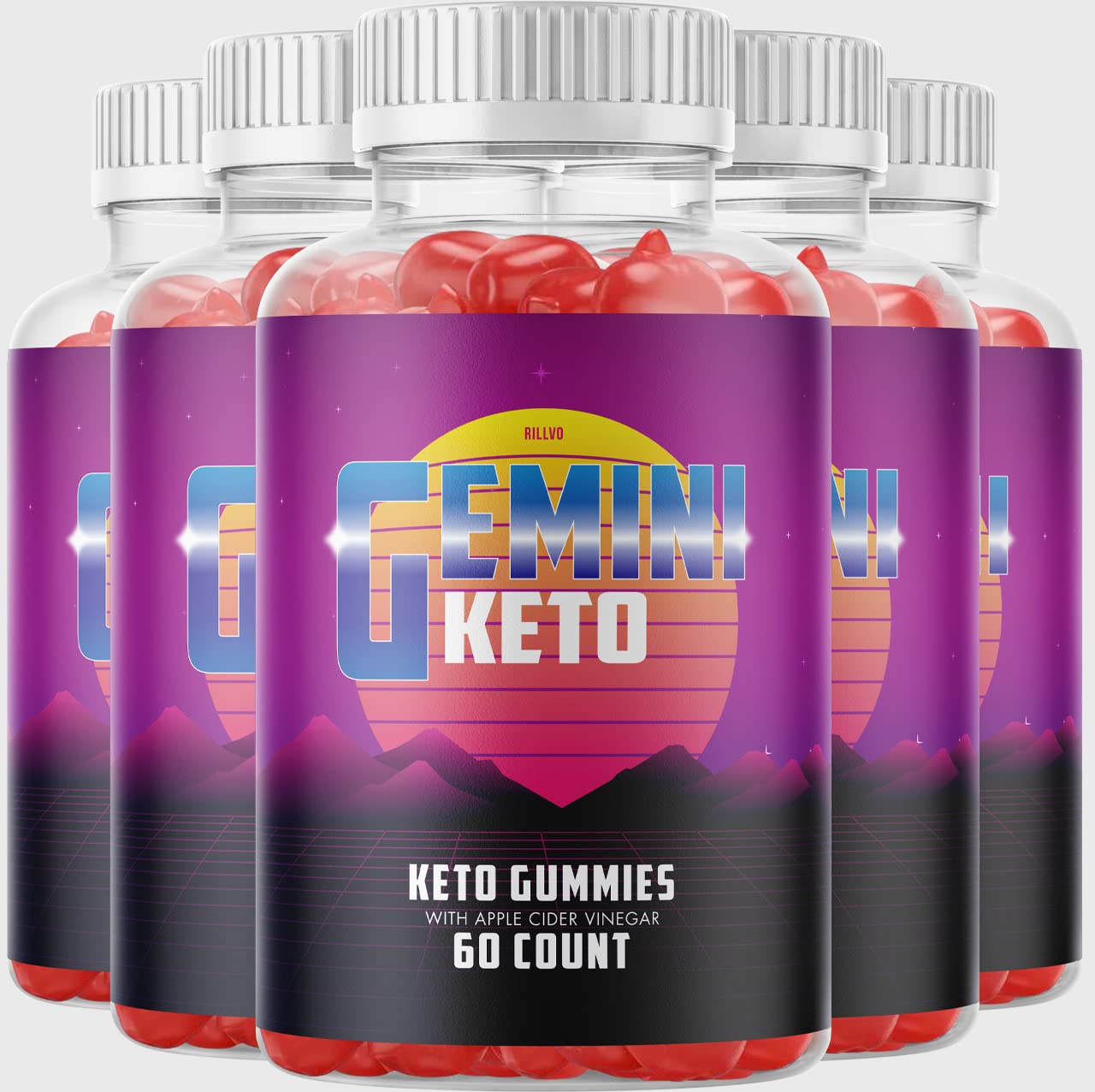 5 Pack Gemini Keto ACV Gummies - Advanced Weight Loss Formula (300 Gummies) | Apple Cider Vinegar Supplement for Ketosis & Metabolism Boost | Perfect for Low Carb Diet & Healthy Lifestyle