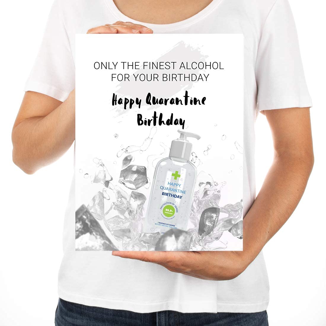 Happy Birthday Jumbo Card - 8.5 x 11 Inch Funny Alcohol-Themed Greeting Card for Him or Her - Perfect for Social Distance Celebrations & Birthday Wishes - 1-Pack