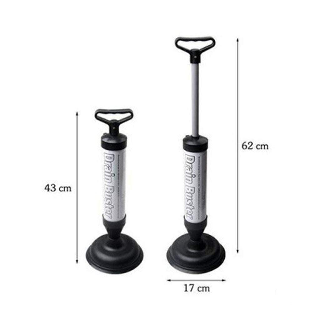 High-Pressure Air Drain Blaster & Toilet Plunger with Enlarged Suction Cup - Telescopic Pipe Cleaner for Clogged Sinks, Floor Drains, Bathroom, Kitchen - Powerful Drain Unclogging Tool for Home & Commercial Use