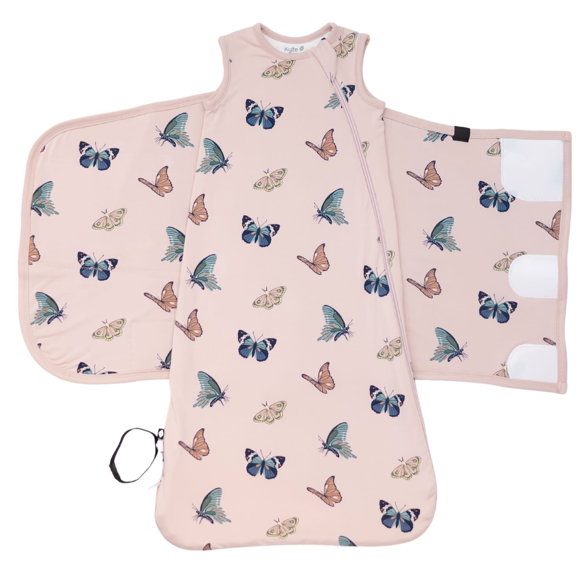 Blush Butterfly Swaddle Sleep Bag for Newborns - Soft & Breathable Baby Swaddler for Safe Sleep - Perfect for Nursery, Travel & Gifting