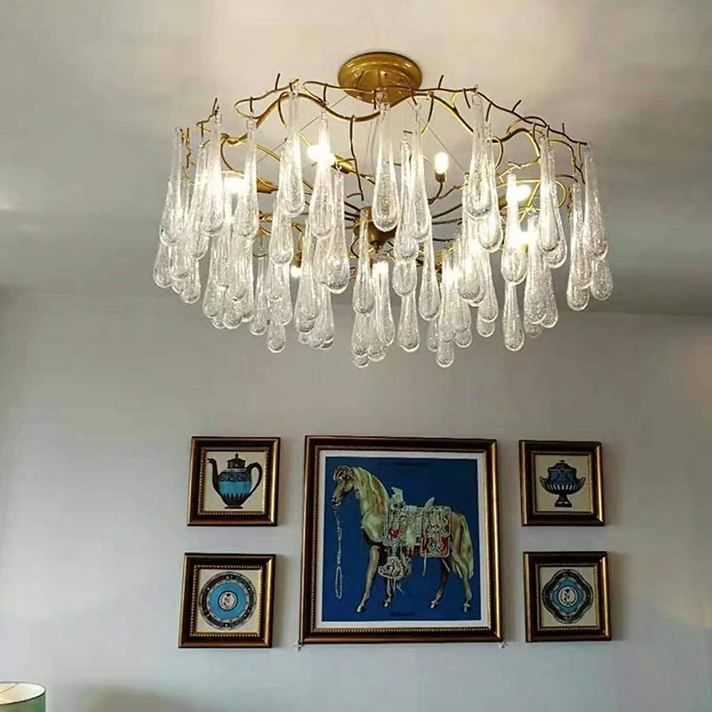 Modern Crystal Chandelier - French Nordic Style Luxury Ceiling Light for Living Room, Dining Room & Bedroom - Elegant Home Decor for Wedding, Hotel, Restaurant & Villa Lighting
