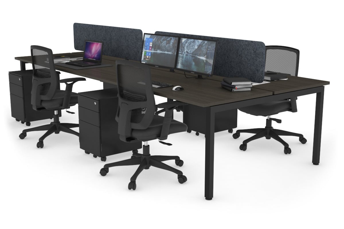 Quadro Square Legs 4-Person Office Workstation Desk - 1800mm x 700mm (71