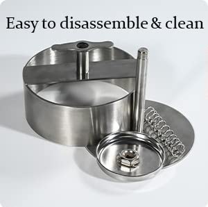 Commercial Grade 304 Stainless Steel Burger Press - 4.33 Inch Hamburger Patty Maker Mold for Perfect Homemade Burgers | Easy to Clean & Durable | Ideal for BBQ, Restaurants, and Home Cooking