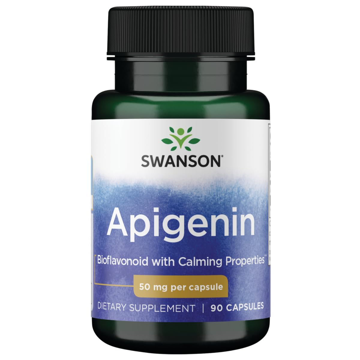 Swanson Apigenin 50mg Supplement Capsules (90 Count) - Natural Sleep Aid, Stress Relief & Men's Health Support - Perfect for Nighttime Relaxation & Daily Wellness Routine