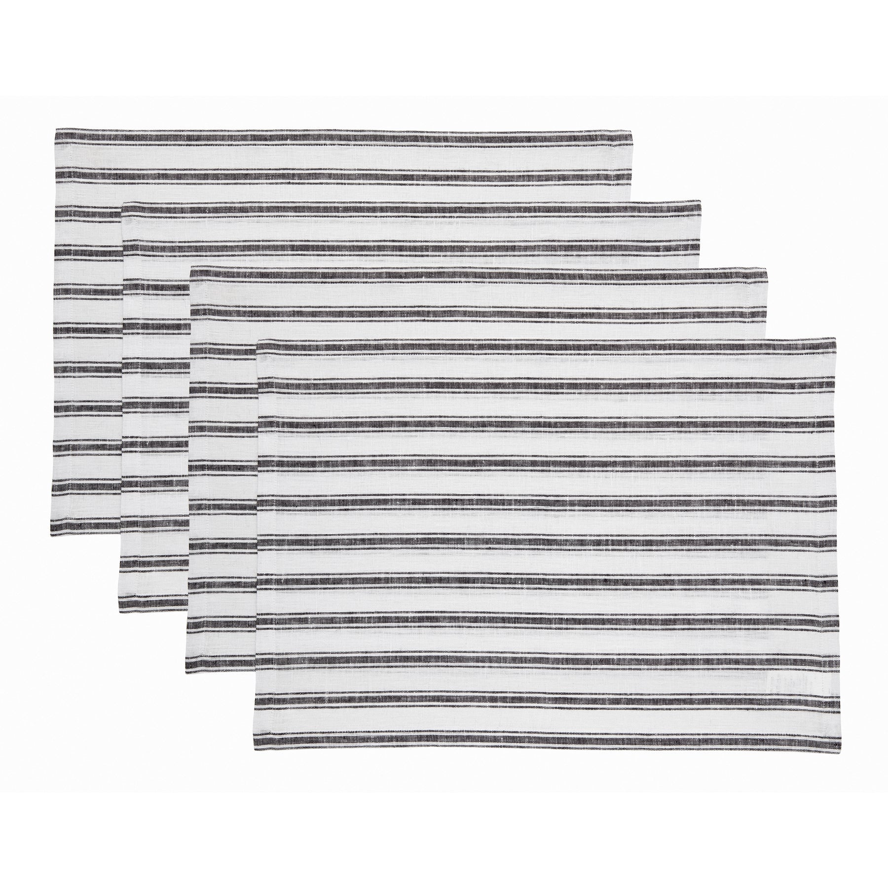 Stylish Capri Ticking Stripe Placemats - Set of 4 Cotton Table Mats for Dining & Kitchen Decor - Perfect for Farmhouse, Coastal, or Modern Home Settings