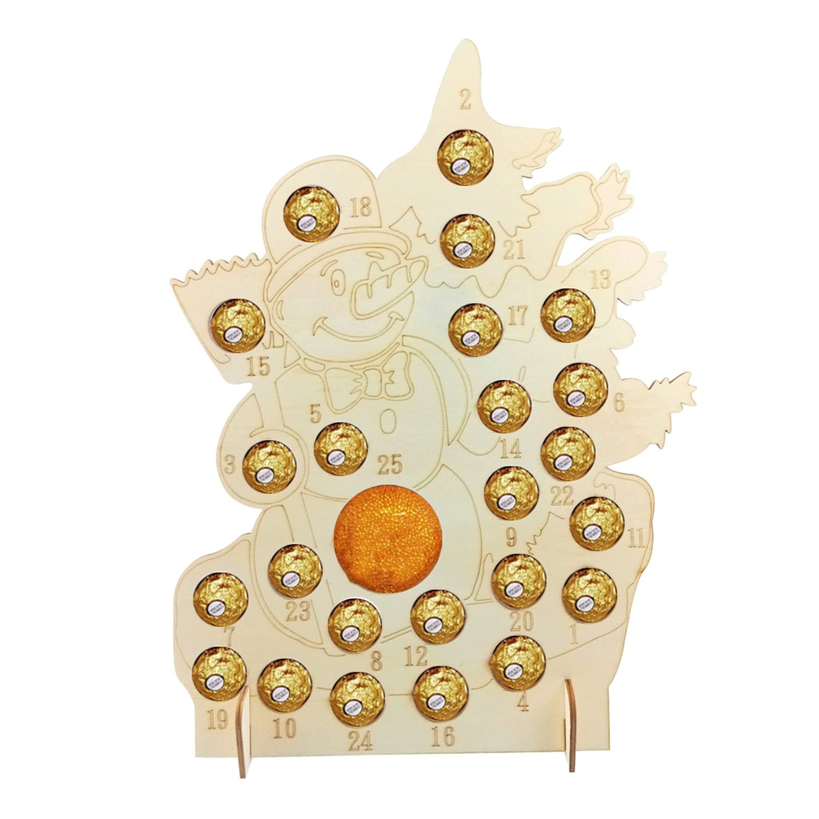 Wooden Advent Calendar & Christmas Ornaments - Holiday Decor for Home, Party Supplies, Festive Chocolate Frame Decorations | Perfect for Christmas Tree Decorating, Gift Giving & Seasonal Celebrations