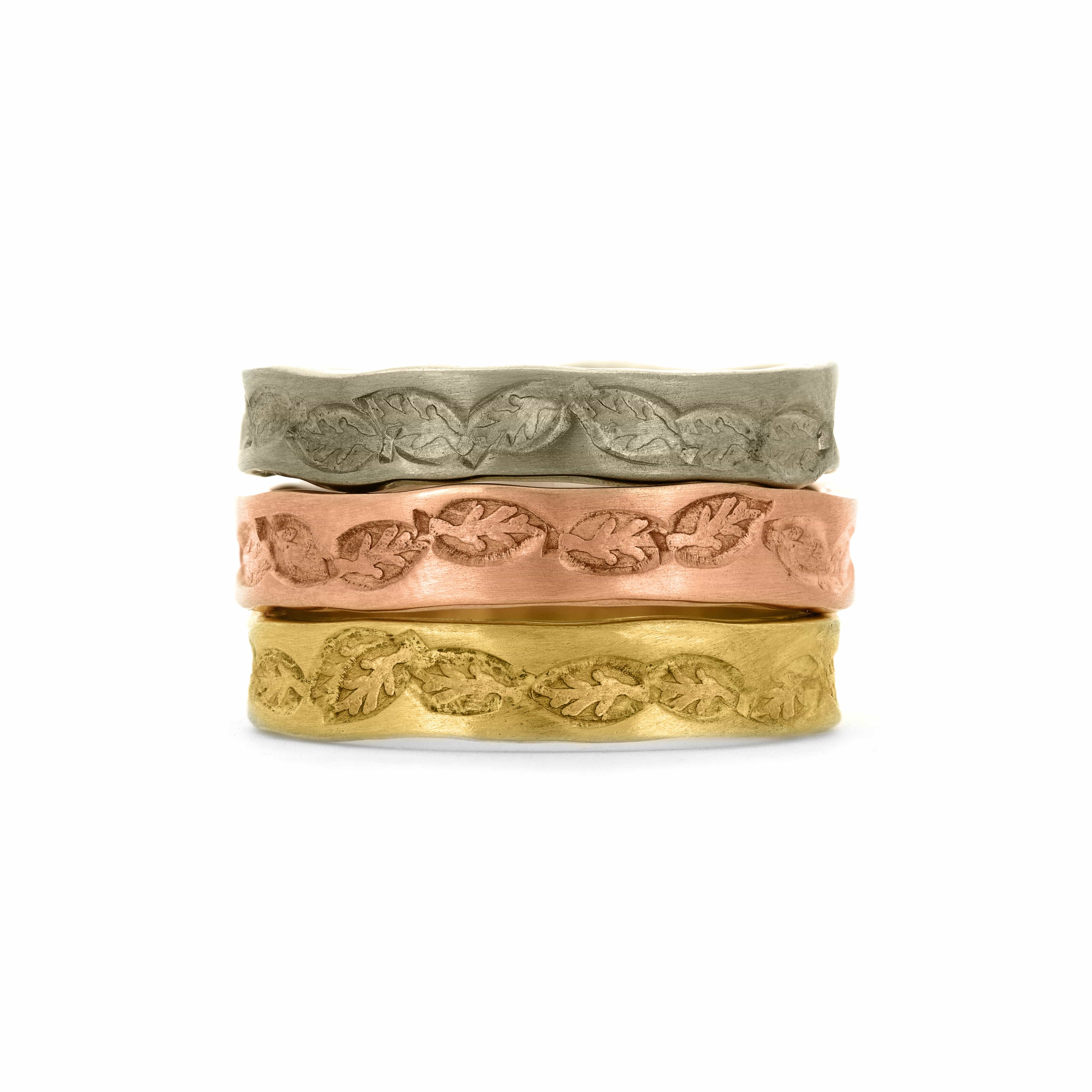 18K or 9K Gold Leaf Wedding Ring for Women & Men - Elegant Nature-Inspired Wedding Band for Couples, Anniversaries & Special Occasions