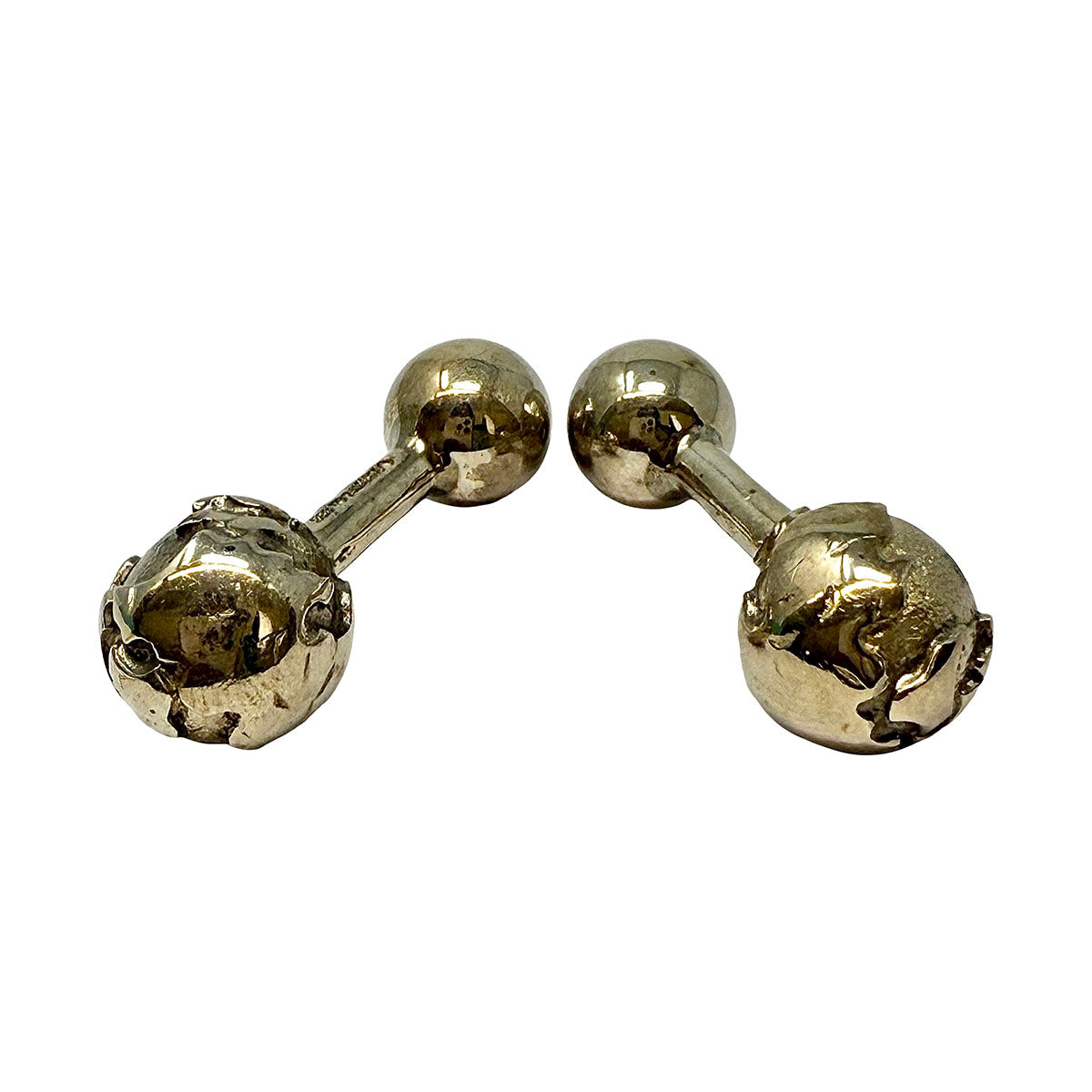 Tiffany & Co. Sterling Silver Globe Cuff Links for Men - Elegant Dress Shirt Accessories for Weddings & Formal Events