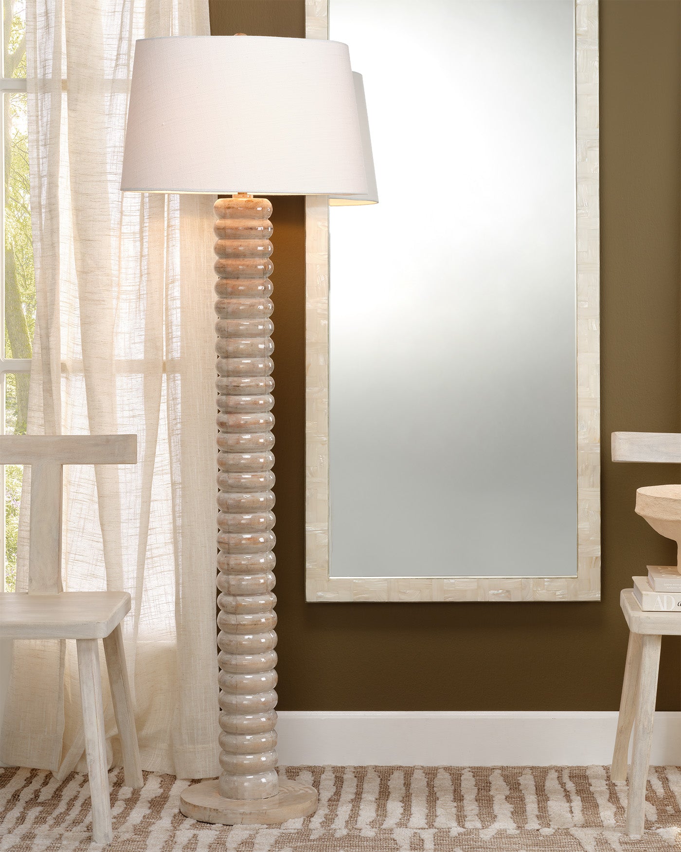 Modern Abacus Floor Lamp - Adjustable LED Standing Light for Living Room, Bedroom & Office - Warm White & Cool White Light Modes - Perfect for Reading, Working & Relaxing