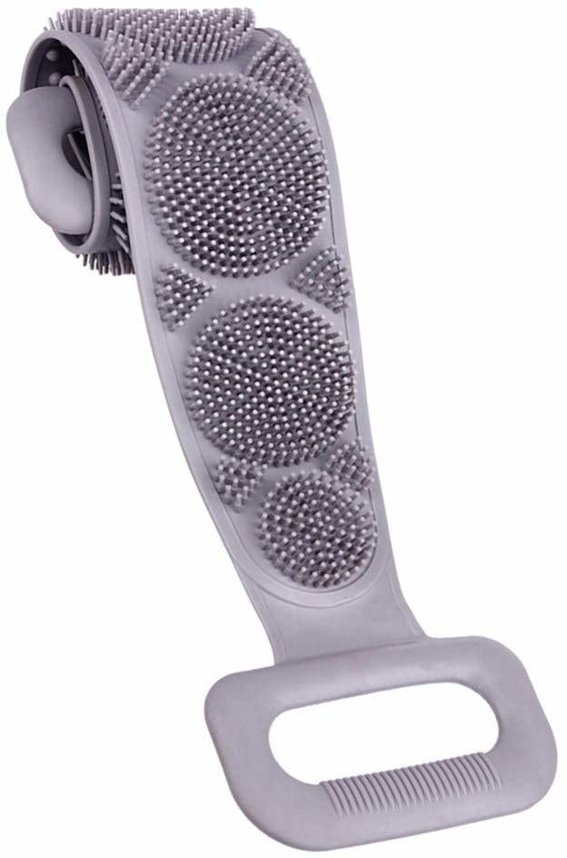 Exfoliating Back Scrubber & Body Brush - Silicone Bath Brush for Shower, Loofah Alternative with Long Handle - Removes Dead Skin Cells, Perfect for Hard-to-Reach Areas Like Back, Feet & Shoulders - Ideal for Spa Day, Deep Cleansing & Relaxing Shower Experience