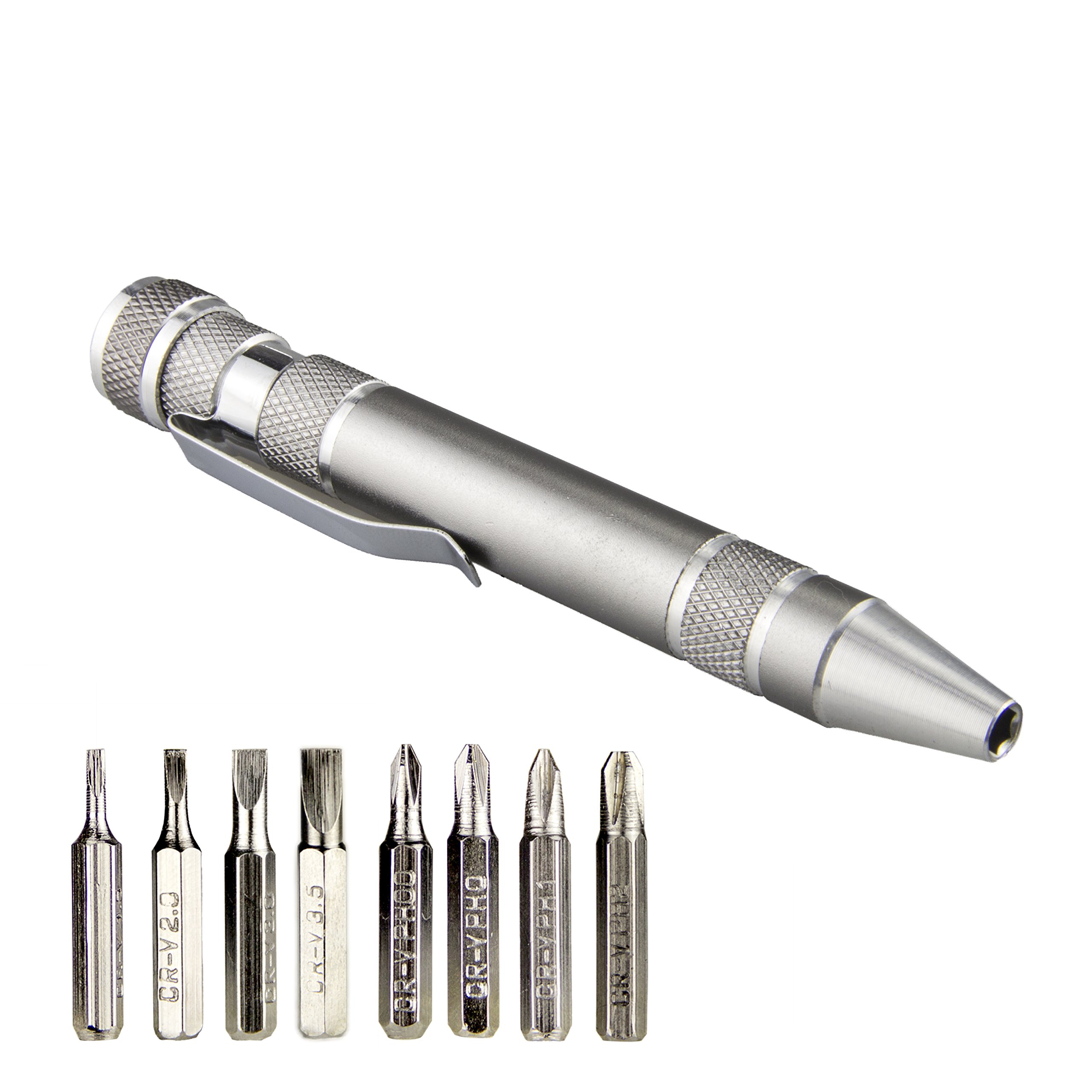 SWATOM 8-in-1 Mini Magnetic Screwdriver Set - Precision Repair Tool Kit for Electronics, Computers, Eyeglasses, Phones & Home Improvement | Compact EDC Gadget for DIY & Professional Use (Grey)