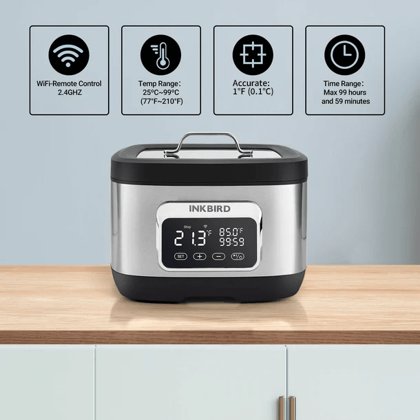ISV 500W All-in-One WiFi Sous Vide Precision Cooker - Smart Immersion Circulator for Steak, Chicken & Seafood | Perfect for Home Chefs & Professional Kitchens