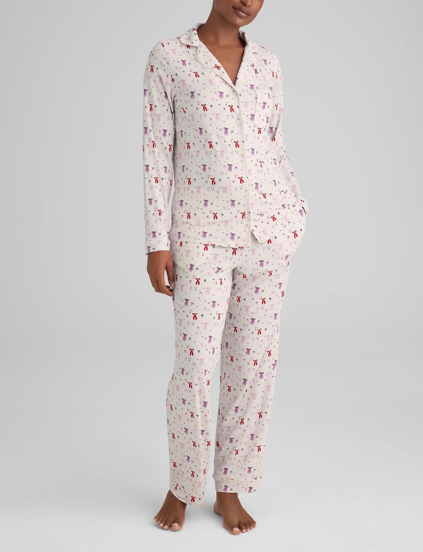 Cozy Women's Long Sleeve Pajama Set - Soft Sleepwear Loungewear for Relaxing at Home & Bedtime Comfort