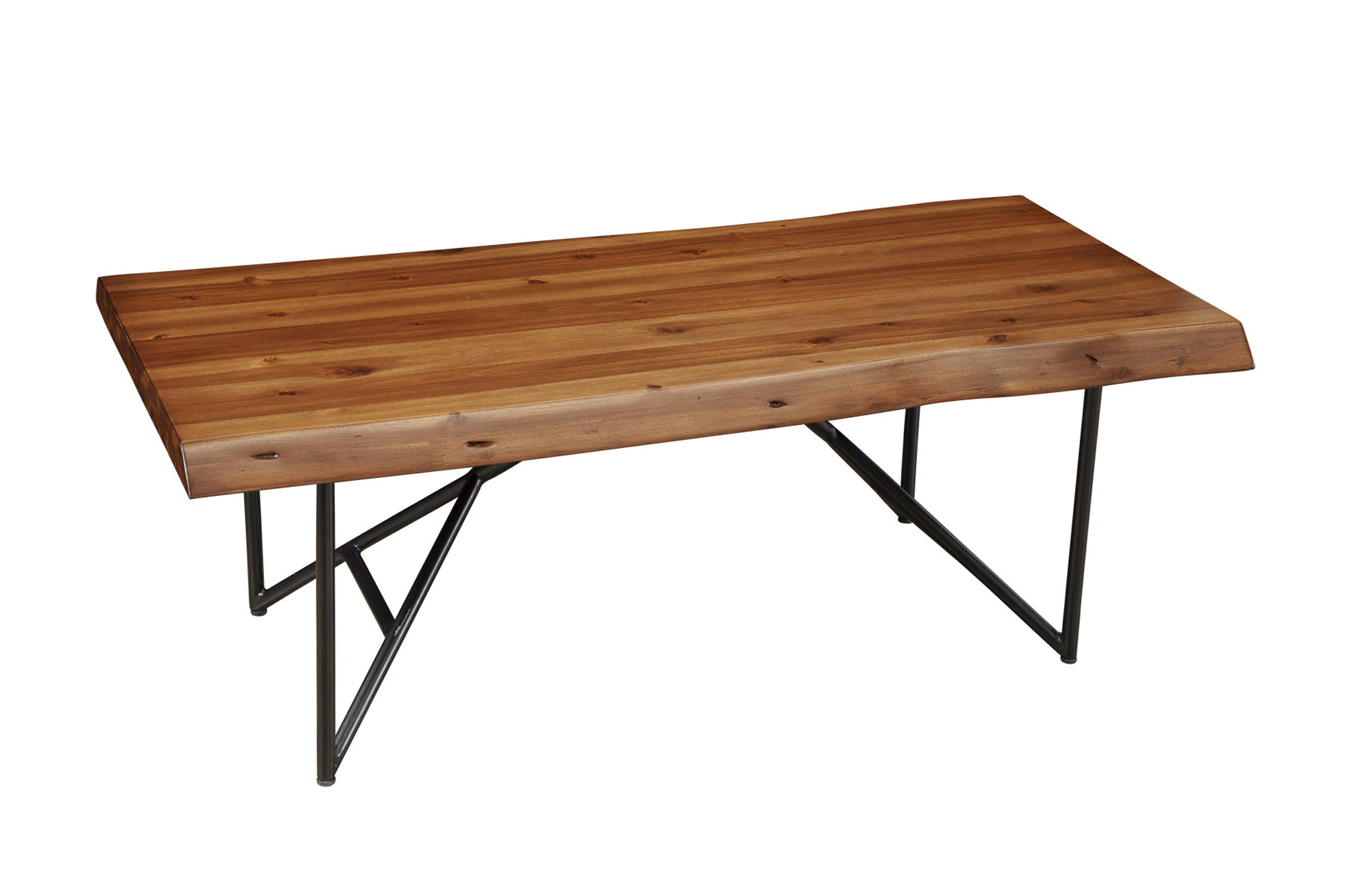 Modern Alpine Cocktail Table - Light Walnut Finish Coffee Table for Living Room, Lounge & Patio - Stylish End Table with Storage Shelf for Home Decor