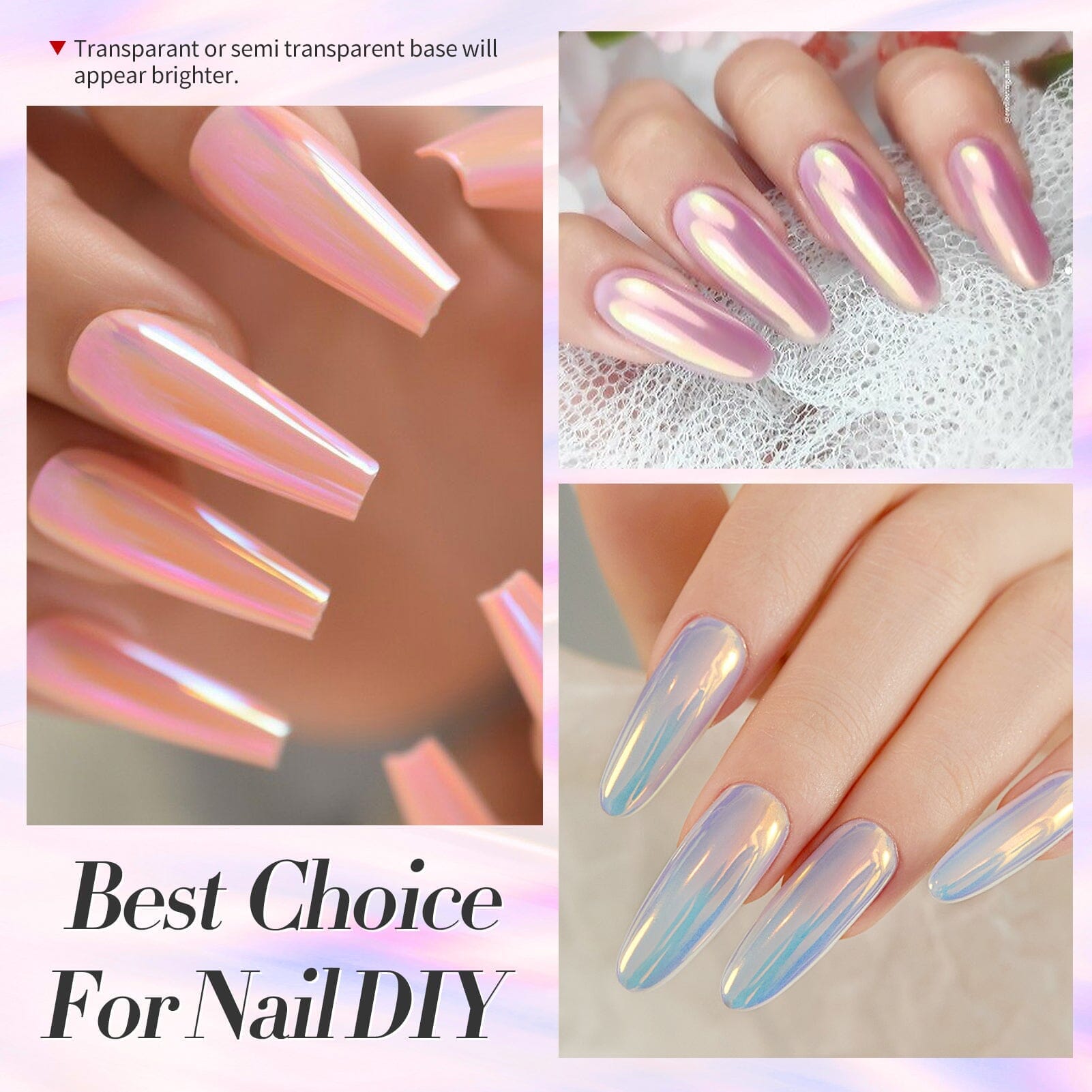 Aurora Chrome Nail Glitter Powder - 12 Colors Metallic Nail Art Dust for Gel & Acrylic Nails - Perfect for Manicure, Nail Salon & DIY Nail Designs