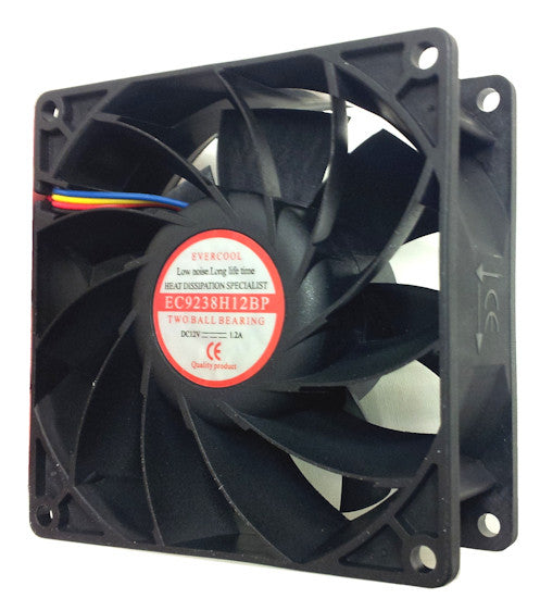 Evercool 92x92x38mm High Speed PWM Fan EC9238H12BP - Quiet Cooling for PC, Gaming Rig & Server - Perfect for CPU Coolers, Cases & Electronics Cooling