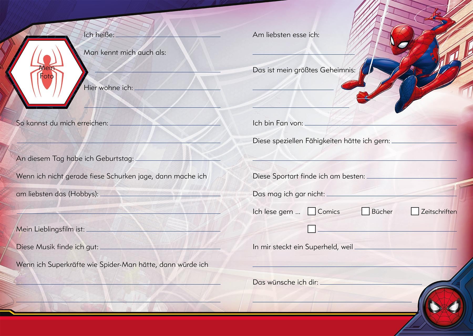 Marvel Spider-Man Friendship Book for Kids - My Friends Scrapbook Album - Perfect for Birthday Gifts, School Memories & Superhero Theme Parties