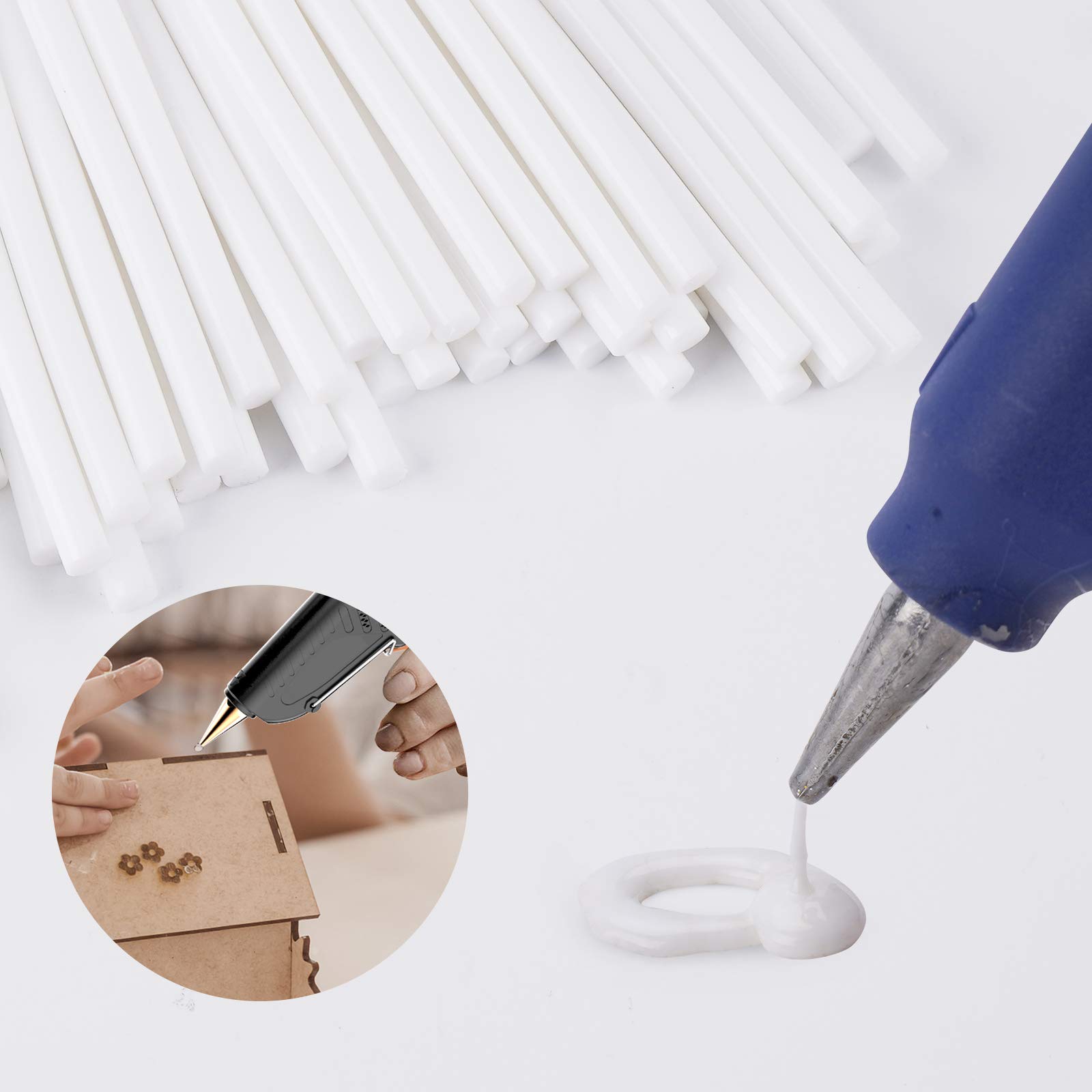 ENPOINT Mini White Hot Glue Sticks - 72 Pack (3.93 x 0.27 Inch) EVA Hot Melt Adhesive for Arts & Crafts, DIY Projects, Home Repairs, Holiday Decorations & Gift Making - Perfect for Scrapbooking, Woodworking, School Projects & Fabric Bonding