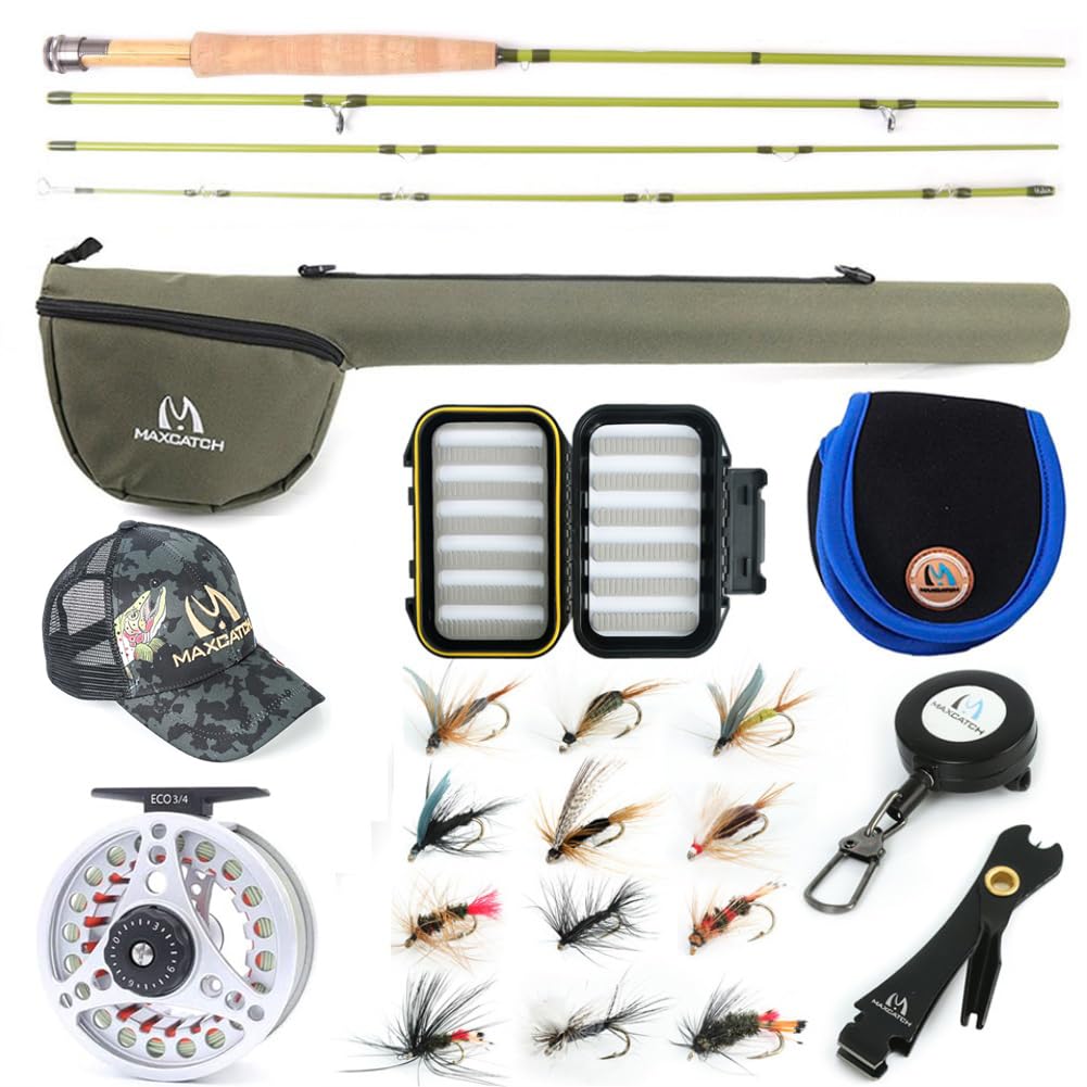 Ultra-Light Fly Fishing Rod Combo for Trout, Panfish & Stream Fishing - 1/2/3 Weight Fly Rod Set | Perfect for Small Rivers, Creeks & Freshwater Fishing Adventures