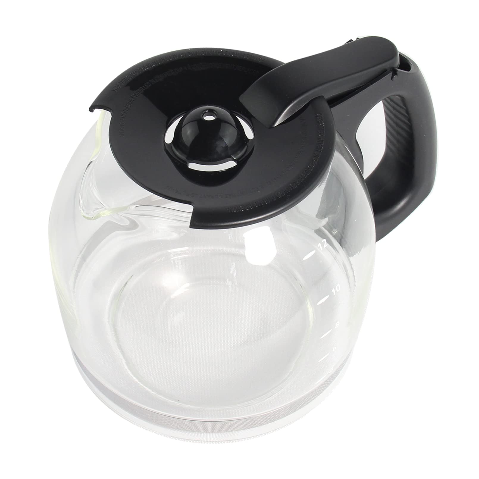 12-Cup Replacement Coffee Carafe for Mr. Coffee Maker - Compatible with PLD12 & PLD12-RB Series - Durable Black Handle - Perfect for Home, Office or Restaurant Use