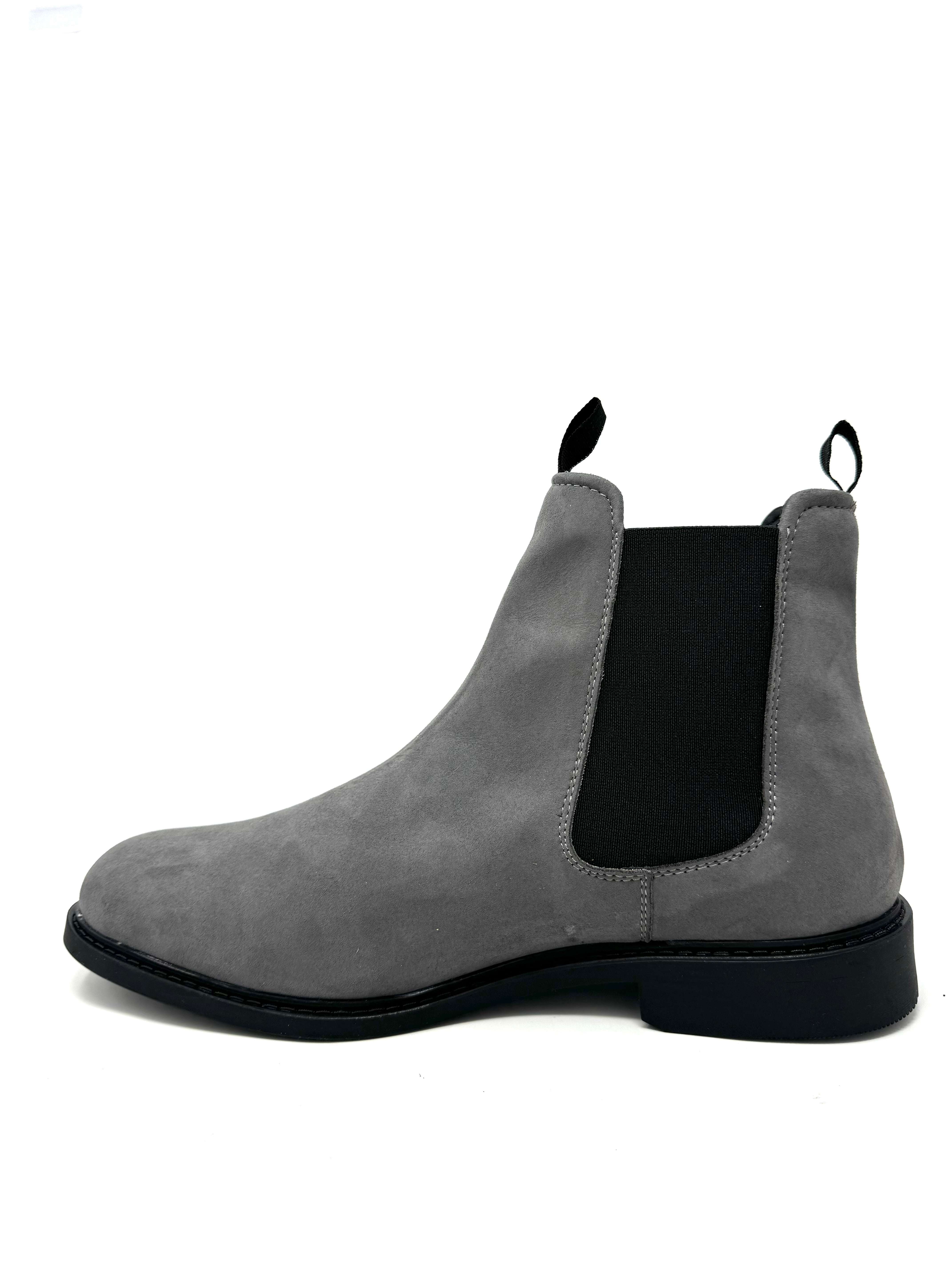 Novacas Men's Grey Suede Chelsea Boots - Comfortable Ankle Boots for Casual Wear, Office & Night Out