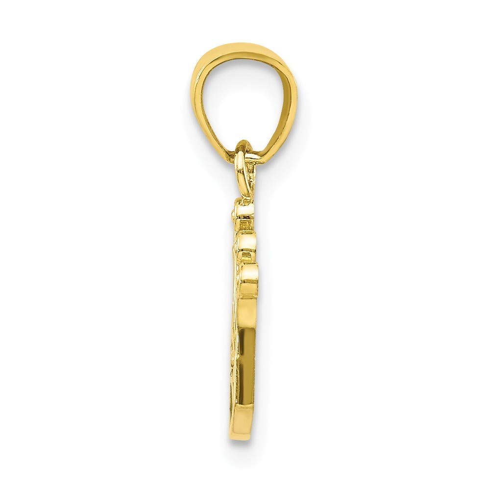 10K Yellow Gold Crown Charm Pendant - Royal Jewelry for Women & Men - Perfect for Gifts, Parties & Special Occasions