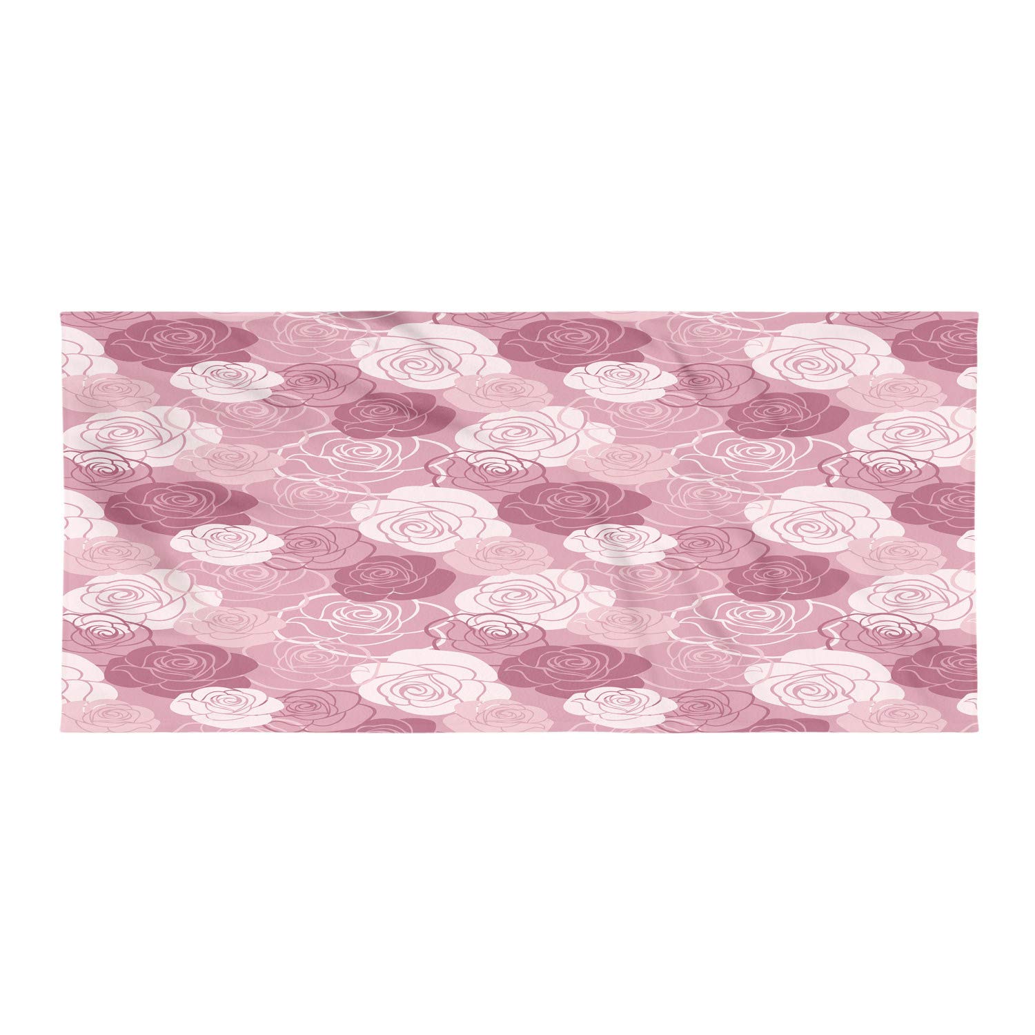 Ambesonne Rose Flowers Beach Towel - Pastel Romantic Floral Design, Quick Dry Soft Microfiber for Camping, Yoga, Hiking & Beach | Ultra Compact & Lightweight for Outdoor Activities, Travel & Poolside Relaxation