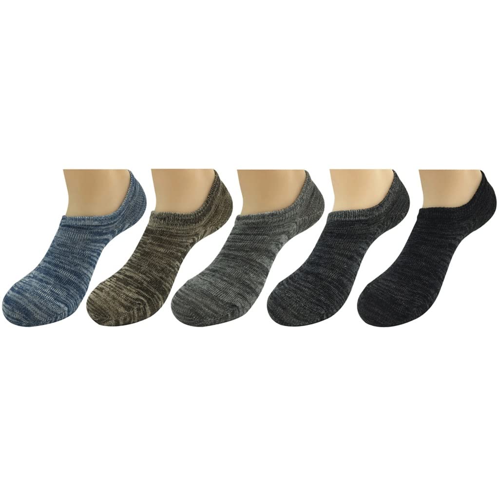 5 Pairs Men's Cotton Ankle Socks - Invisible Low Cut Boat Socks for Casual Wear & Sports (One Size, Color A) - Perfect for Sneakers, Loafers and Everyday Comfort