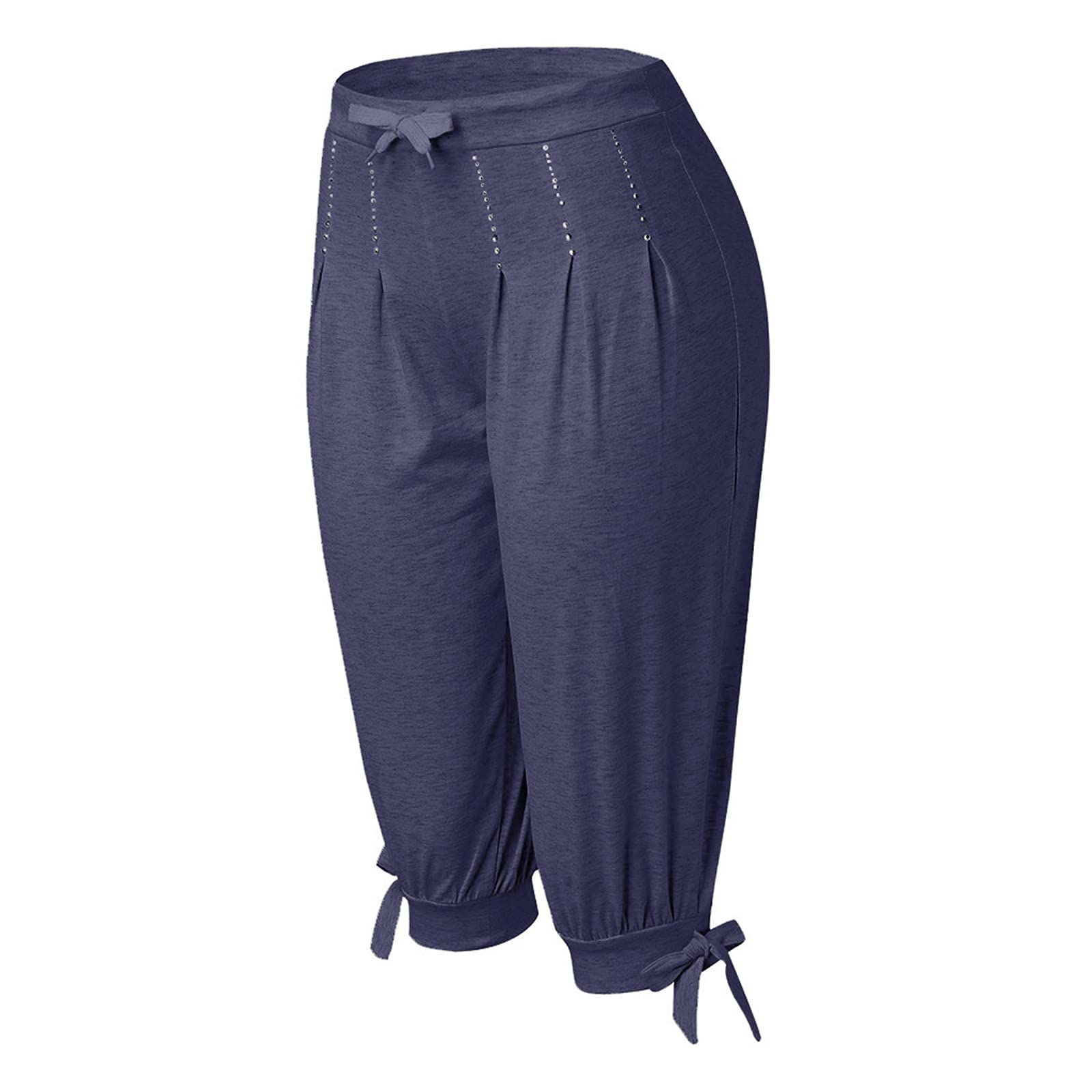 FFFG Featur123C Women's Summer Casual Fashion Pants - Loose Harem Baggy Trousers with Slim-Fit Calf Length | Perfect for Beach, Yoga & Everyday Wear