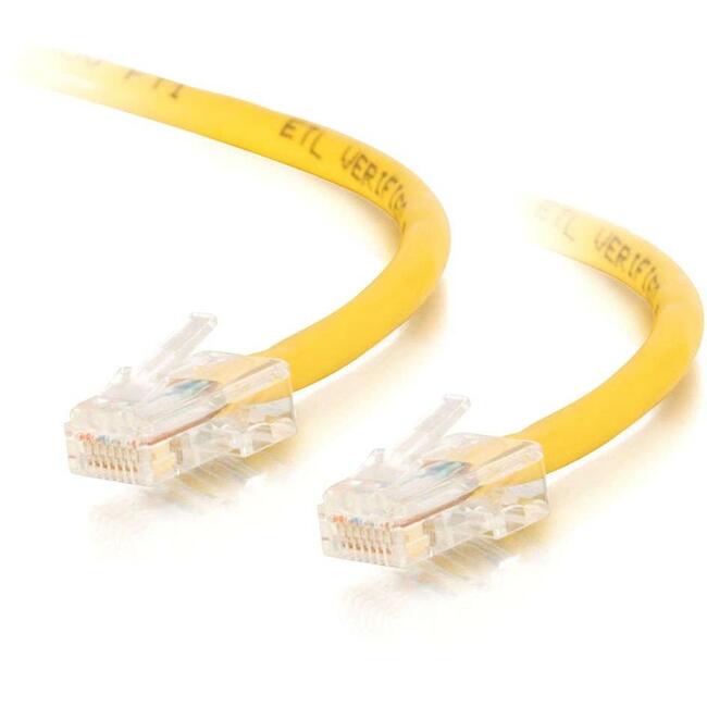 14Ft Cat5E Non-Booted Unshielded (UTP) Network Crossover Patch Cable - Yellow | High-Speed Ethernet Cable for Home Office, Gaming & Networking Setup