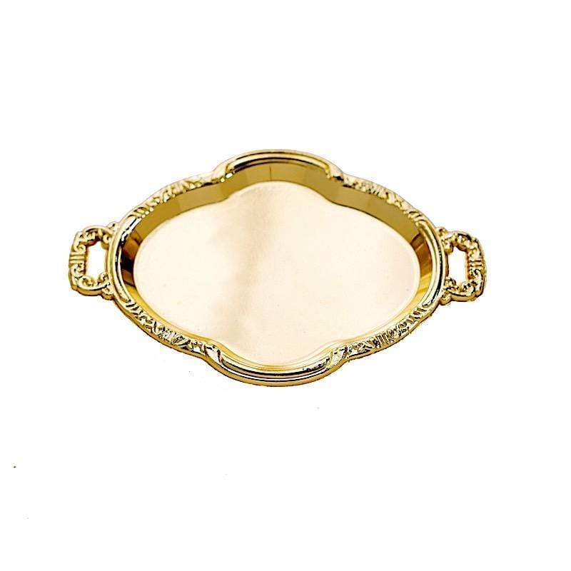 12-Piece 4.5-Inch Long Metallic Mini Oval Trays - Elegant Party Favor Holders for Weddings, Baby Showers & Dessert Displays