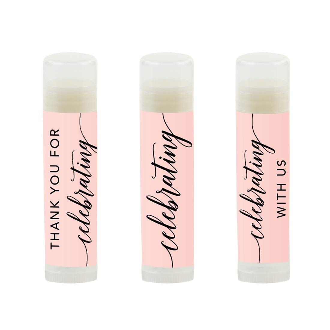 **Andaz Press Blush Pink Rose Elegant Lip Balm Set - 12 Pack, Moisturizing Chapstick for Party Favors, Bachelorette, Bridal Showers & Thank You Gifts - Perfect for Weddings, Birthdays & Special Events**