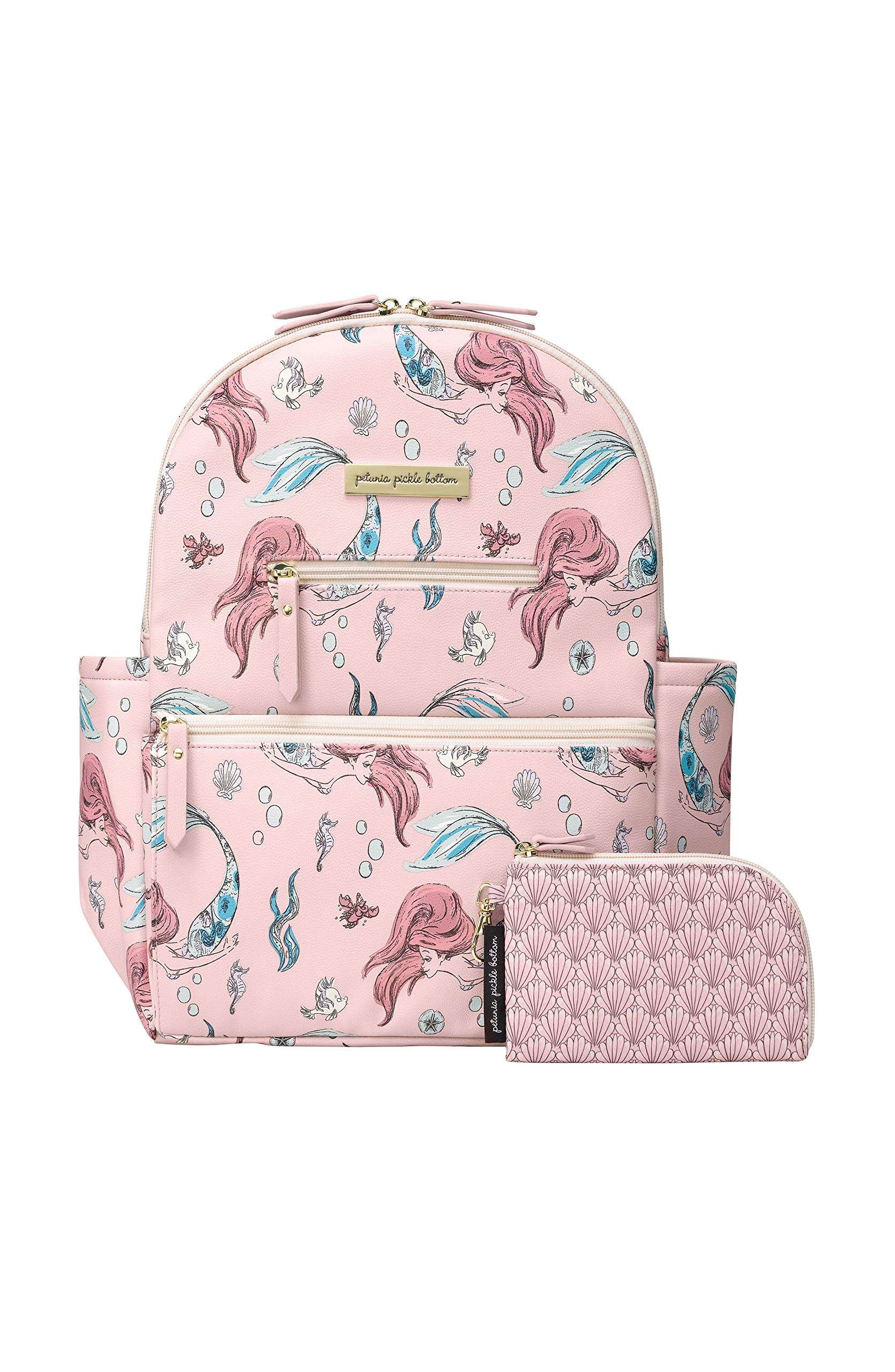 Petunia Pickle Bottom Ace Backpack - Stylish & Spacious Diaper Bag for Parents, Waterproof Baby Backpack for Moms & Dads, Perfect for Travel, Daycare & Family Outings - Little Mermaid Design