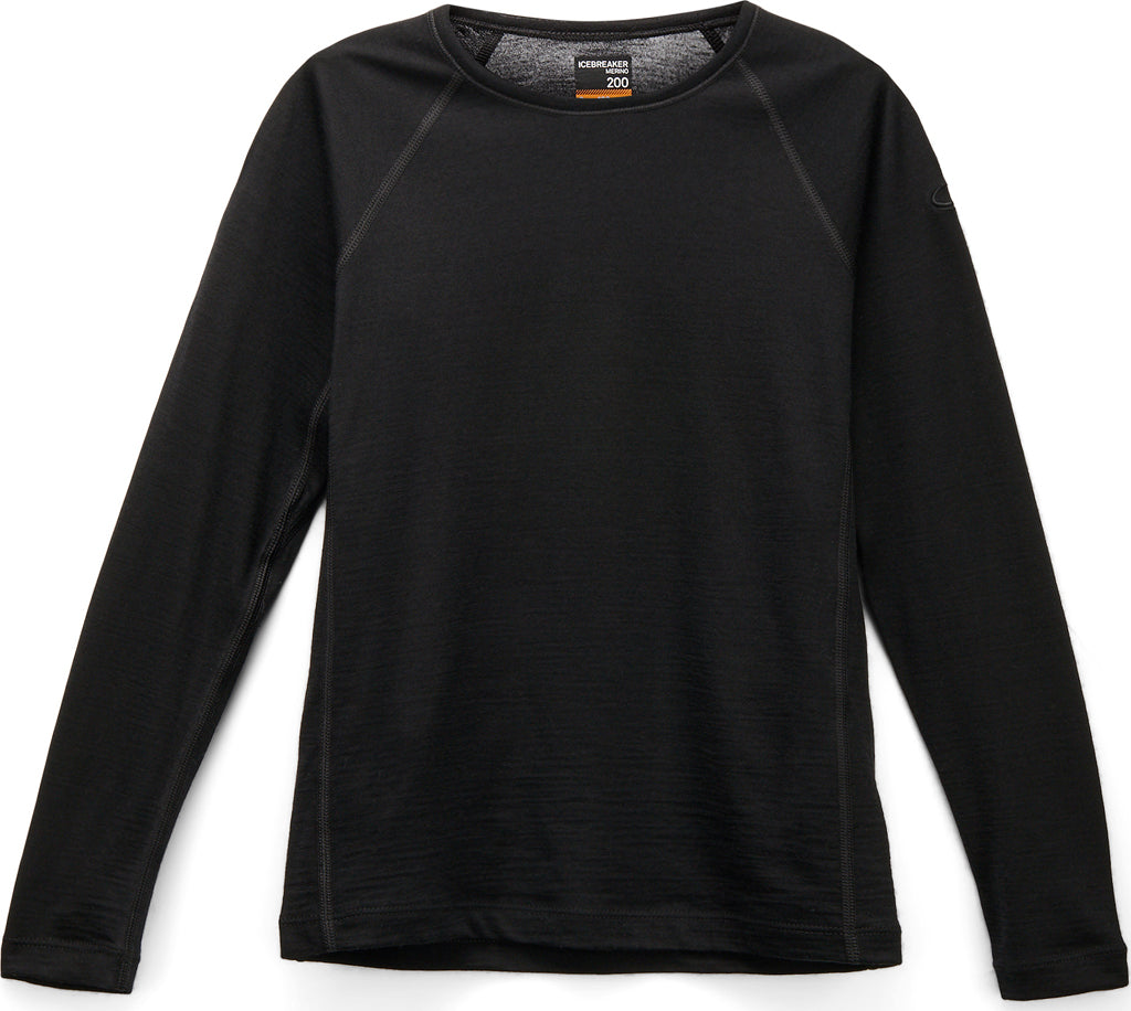 200 Oasis Merino Wool Long Sleeve Thermal Crew Neck Top for Kids - Warm Winter Base Layer for Outdoor Activities & Cold Weather