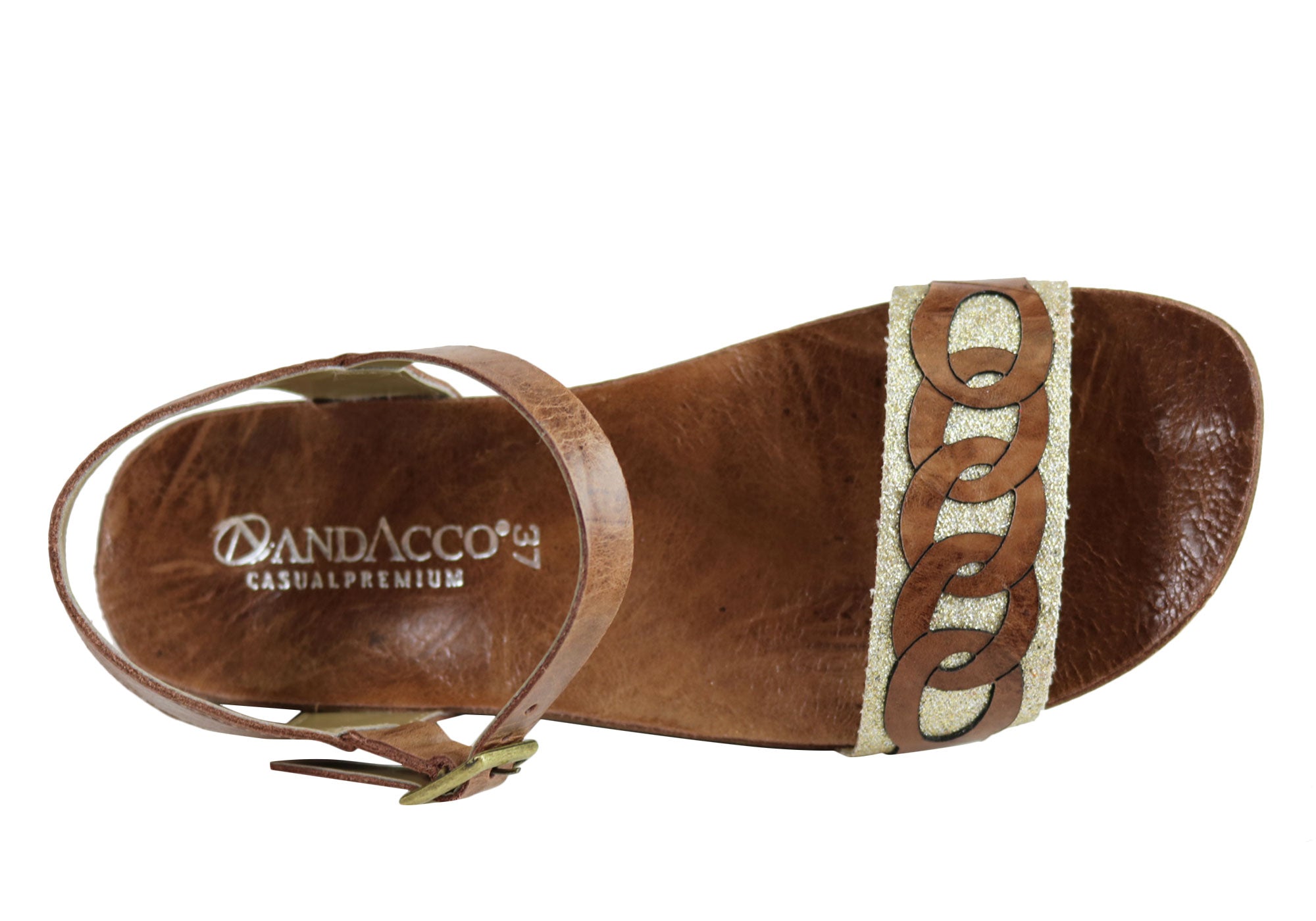Andacco Corrie Women's Comfortable Leather Flat Sandals - Handmade in Brazil - Perfect for Summer, Beach & Casual Outings