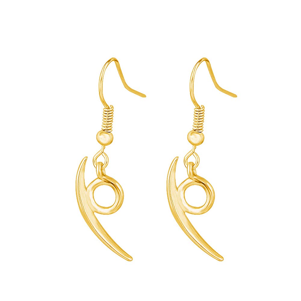 Stylish Gold Stainless Steel Anime Earrings for Men - Gothic Punk Japanese Cosplay Dangle Earrings - Perfect for Teen Jewelry & Fashion Accessories | Great for Cosplay Events, Anime Conventions & Alternative Fashion